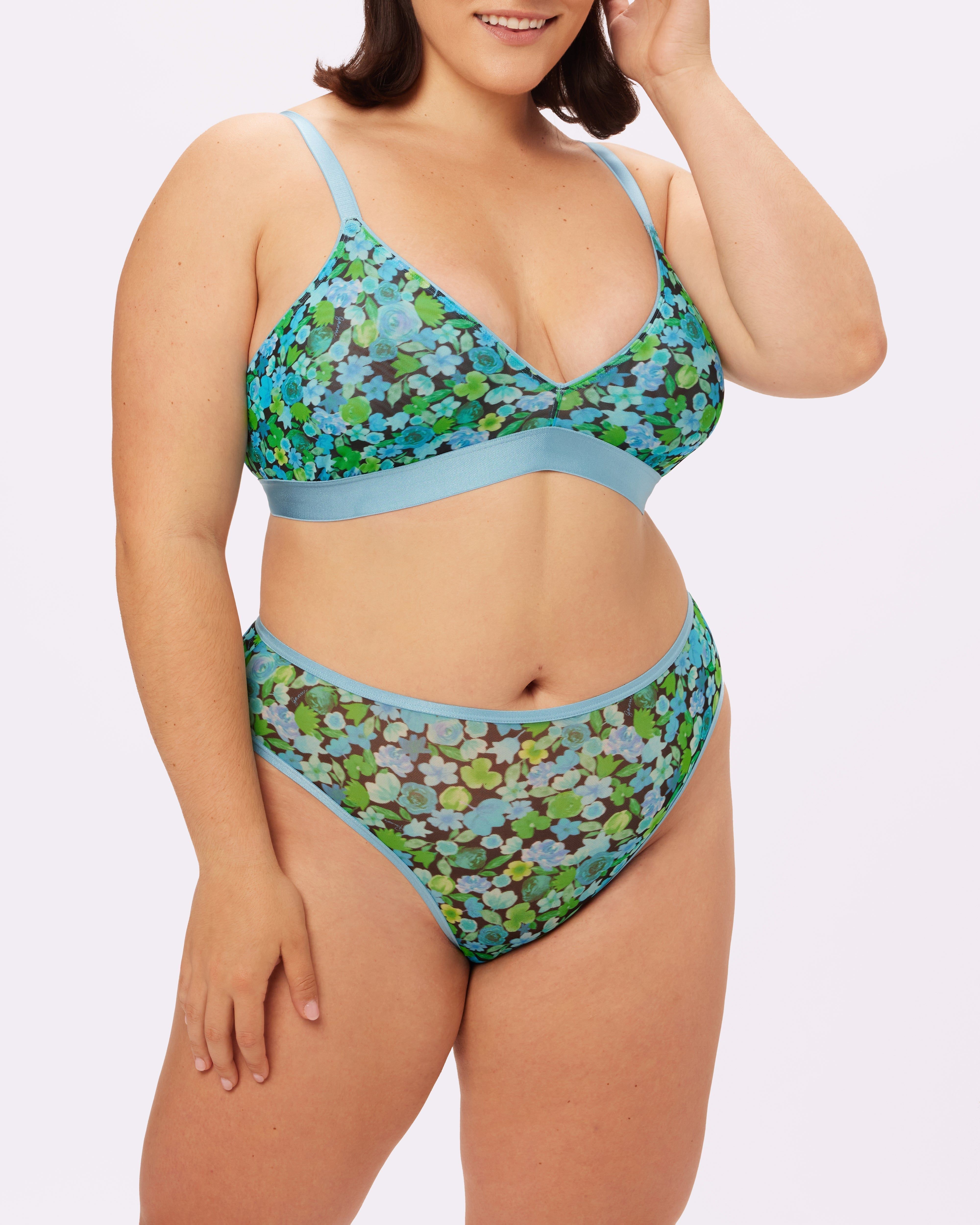 1+ GANNI Triangle Bralette | Silky Mesh (Lilypad) sold by Parade