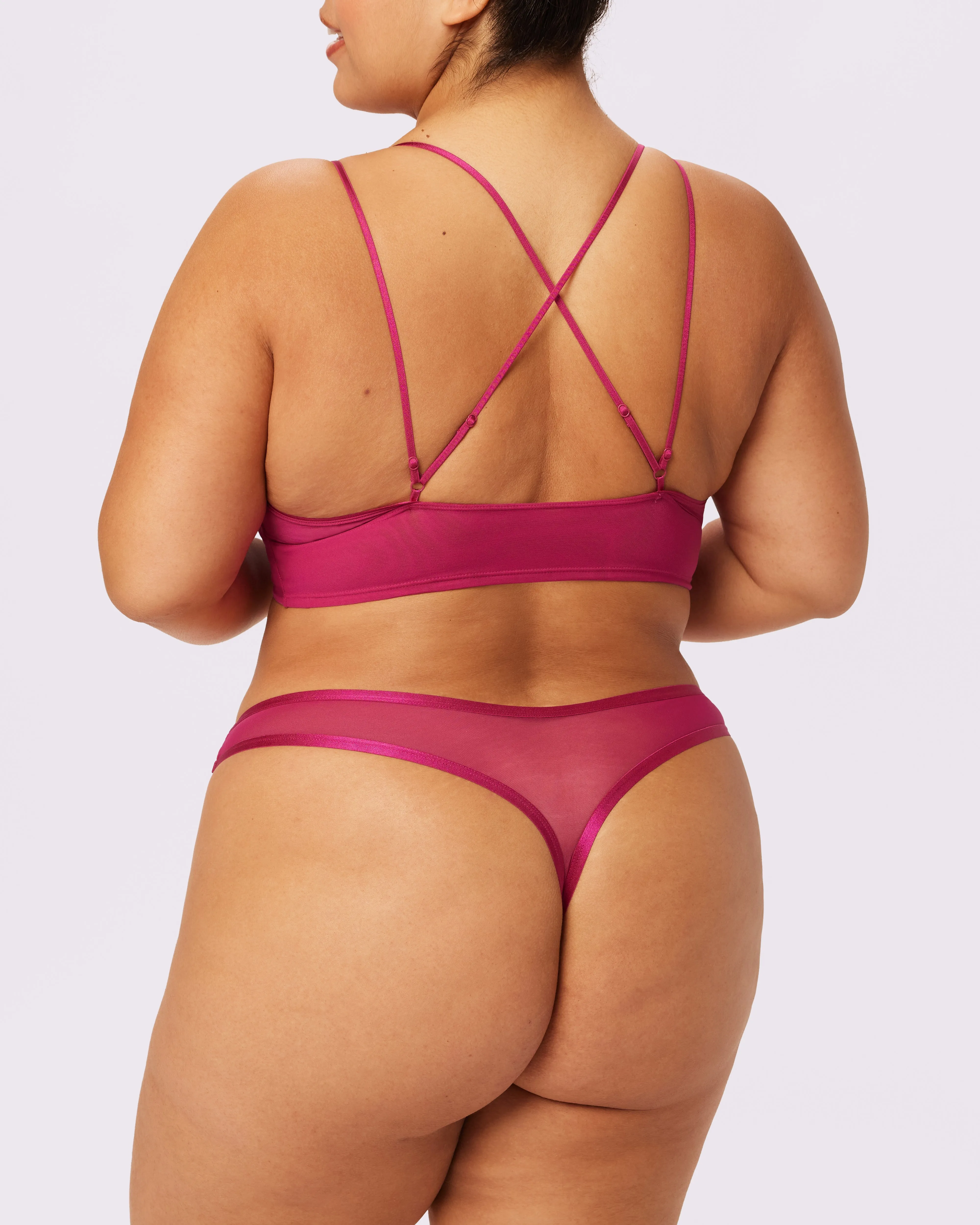 High Cut Thong | Silky Mesh | Archive (Maraschino) sold by Parade product image thumbnail 4
