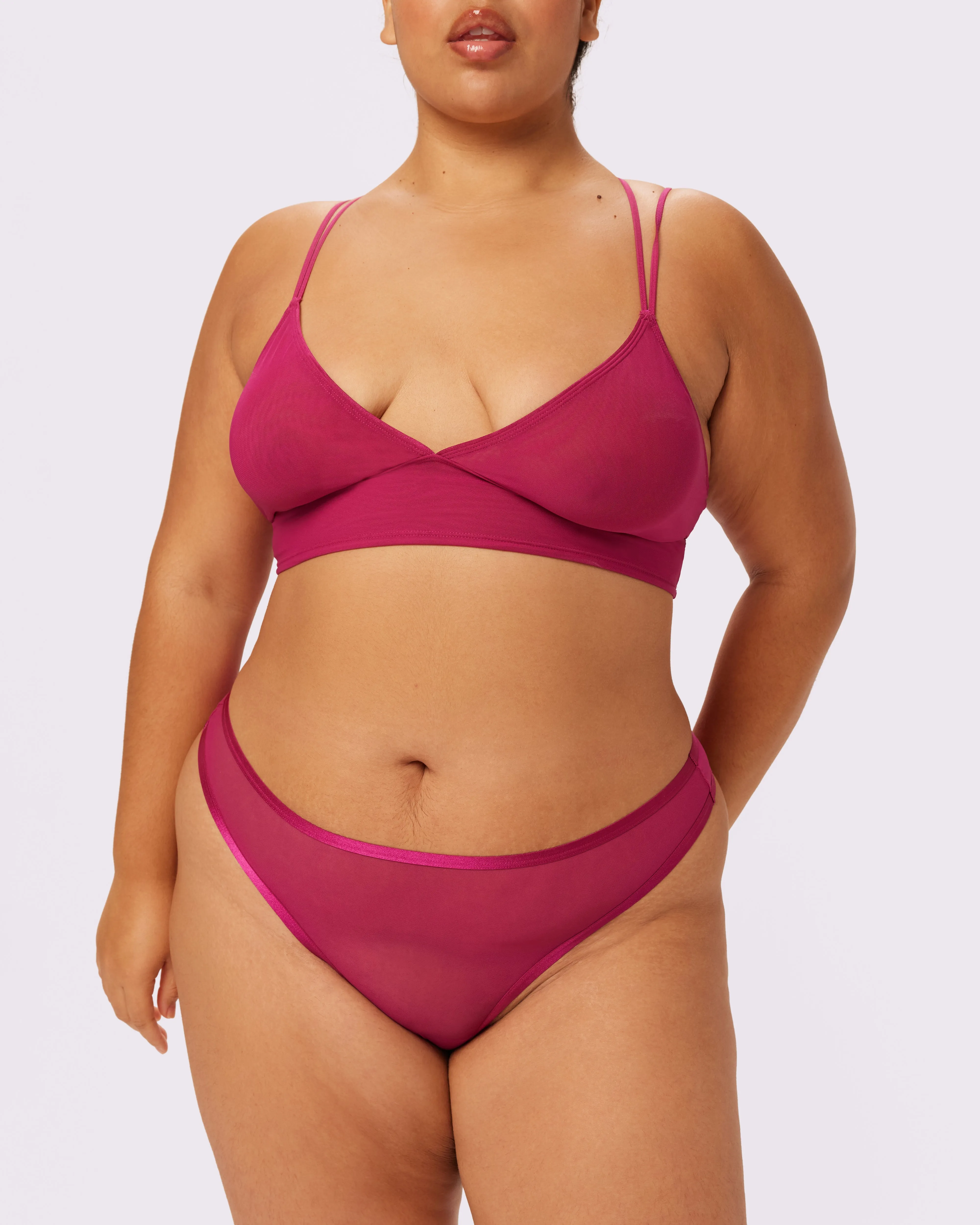 High Cut Thong | Silky Mesh | Archive (Maraschino) sold by Parade product image thumbnail 5