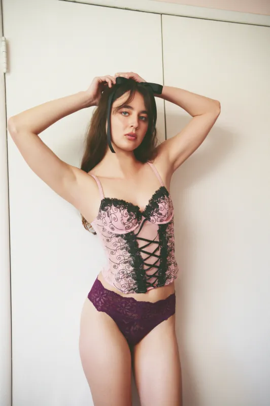 Perfect Lace High Rise Thong | Soft Lace | Archive (Violette) sold by Parade