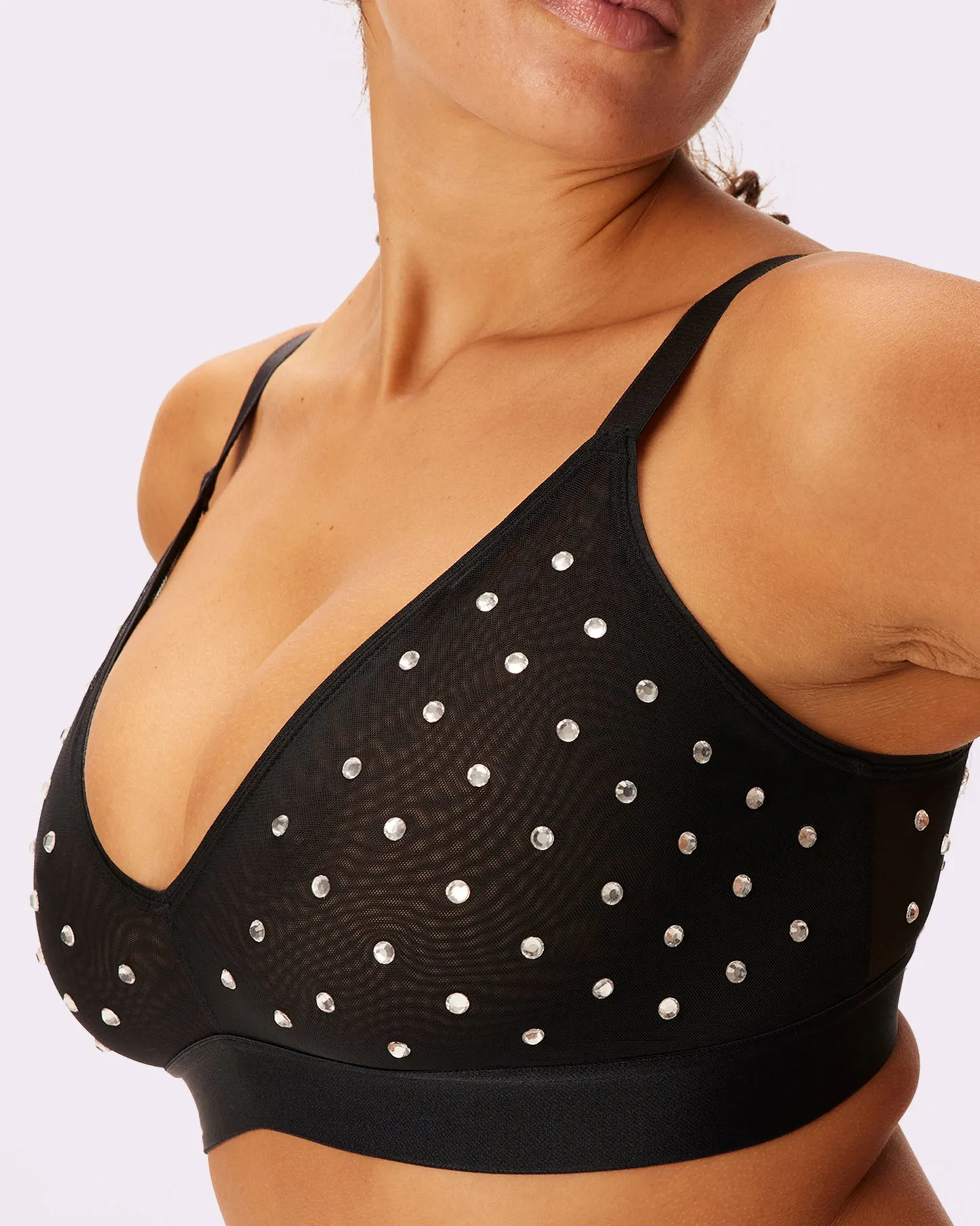 Triangle Bralette | Silky Lace | Archive (Mirrorball) sold by Parade product image thumbnail 3