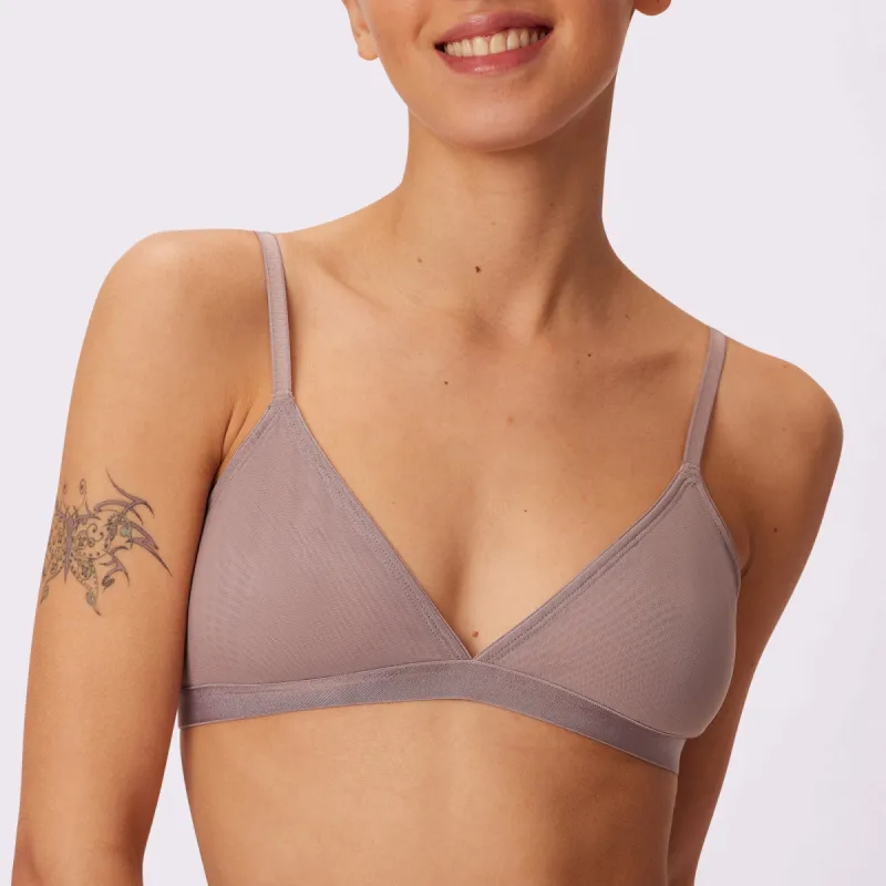 Triangle Bralette | Silky Mesh | Archive (Sandcastle) sold by Parade