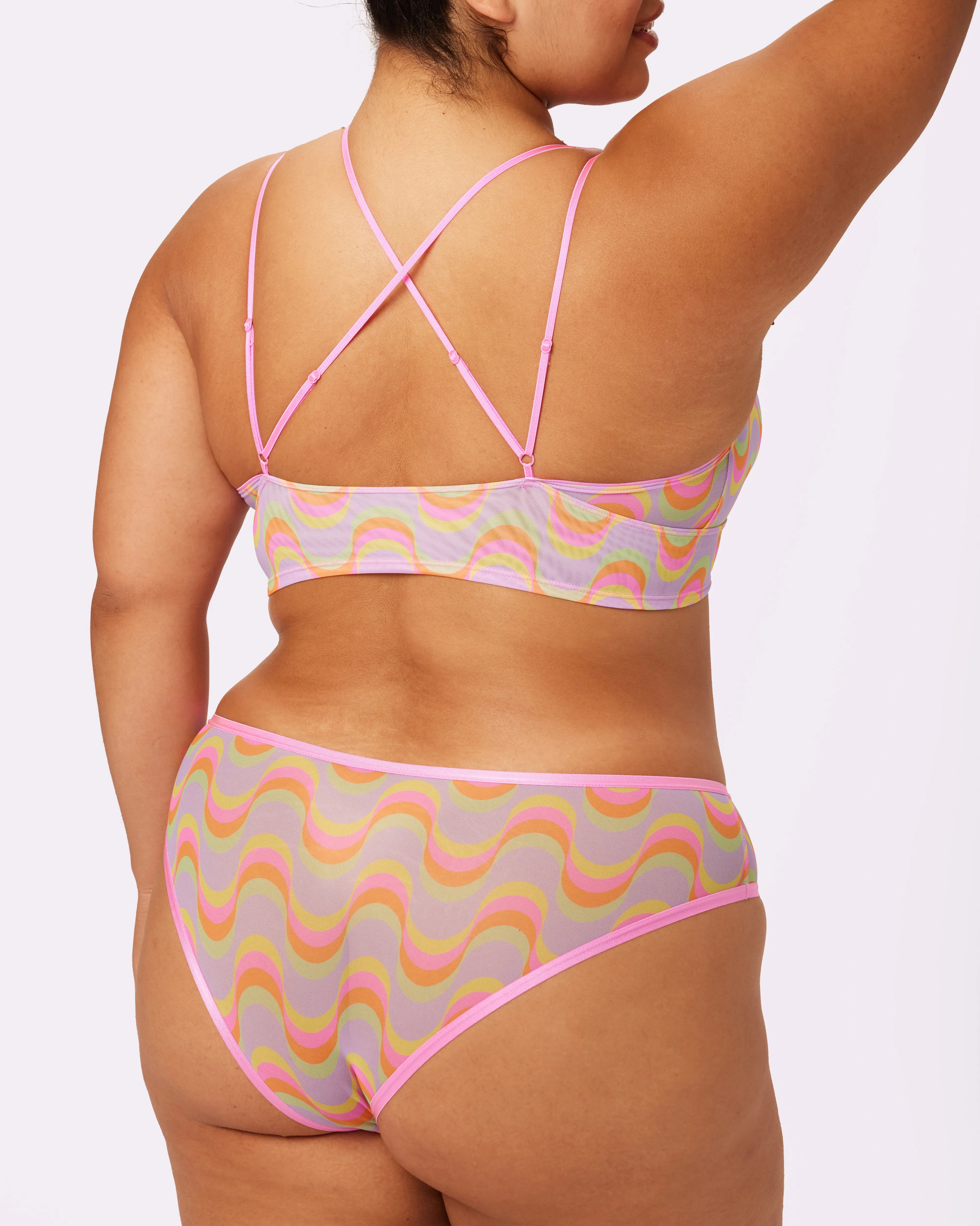 Strappy Longline Bralette | Silky Mesh | Archive (Dreamsicle) sold by Parade product image thumbnail 4