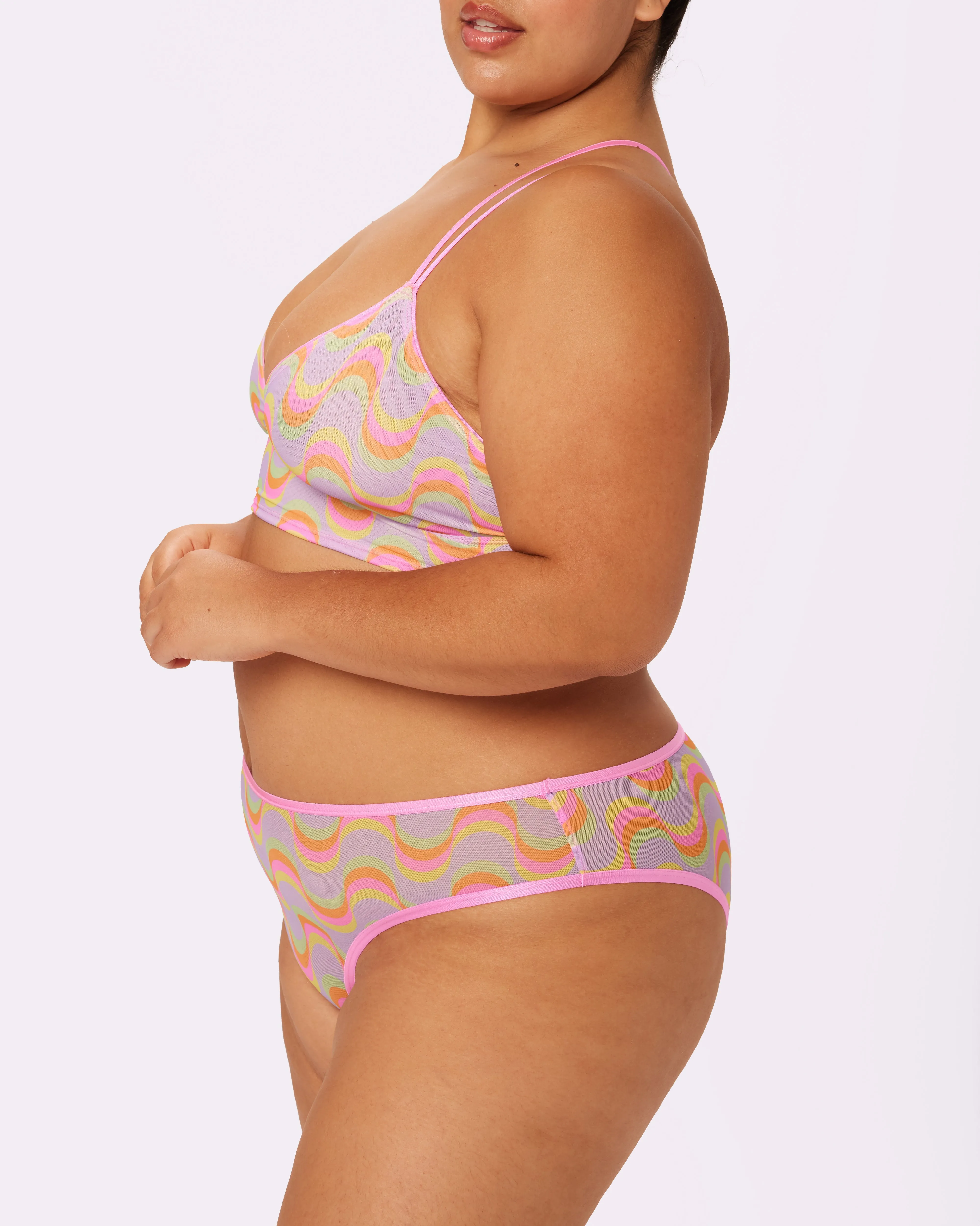 Strappy Longline Bralette | Silky Mesh | Archive (Dreamsicle) sold by Parade product image thumbnail 3