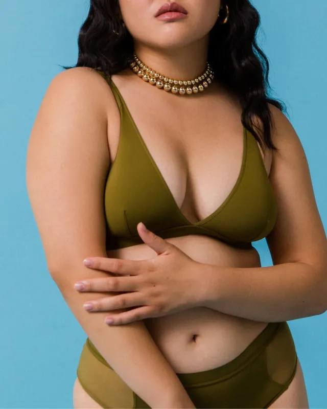 Dream Fit Plunge Bralette | Ultra-Soft Re:Play | Archive (Dirty Martini) sold by Parade