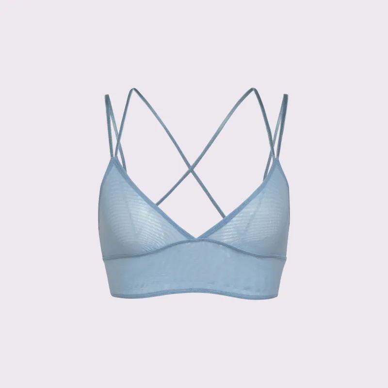 Strappy Longline Bralette | Silky Mesh | Archive (Bubble Bath) sold by Parade