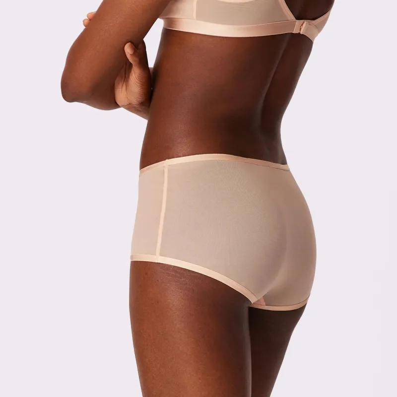 High Rise Boyshort | Silky Mesh | Archive (Sand) sold by Parade