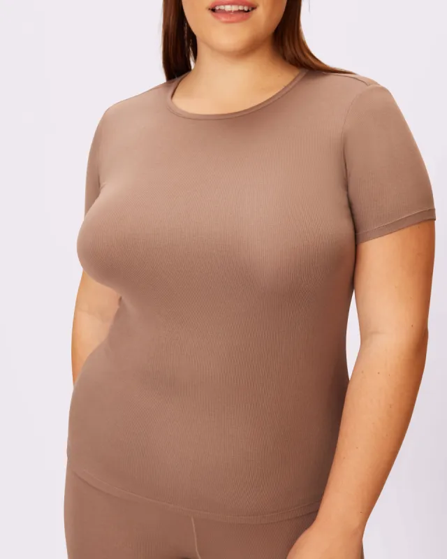 Comfort Rib Short Sleeve | Lush Rib  | Archive (Truffle) sold by Parade