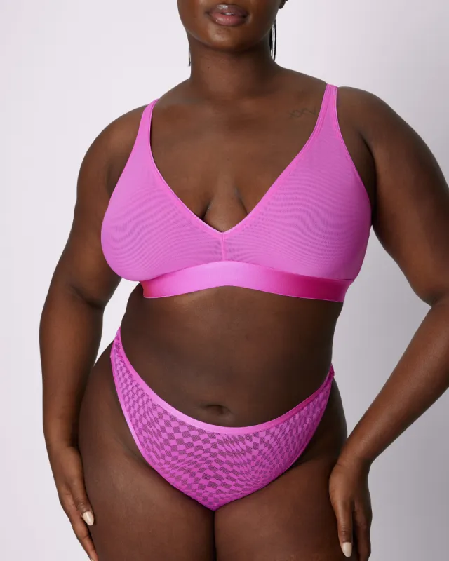 Plunge Bralette | Silky Mesh | Archive (Valentine) sold by Parade