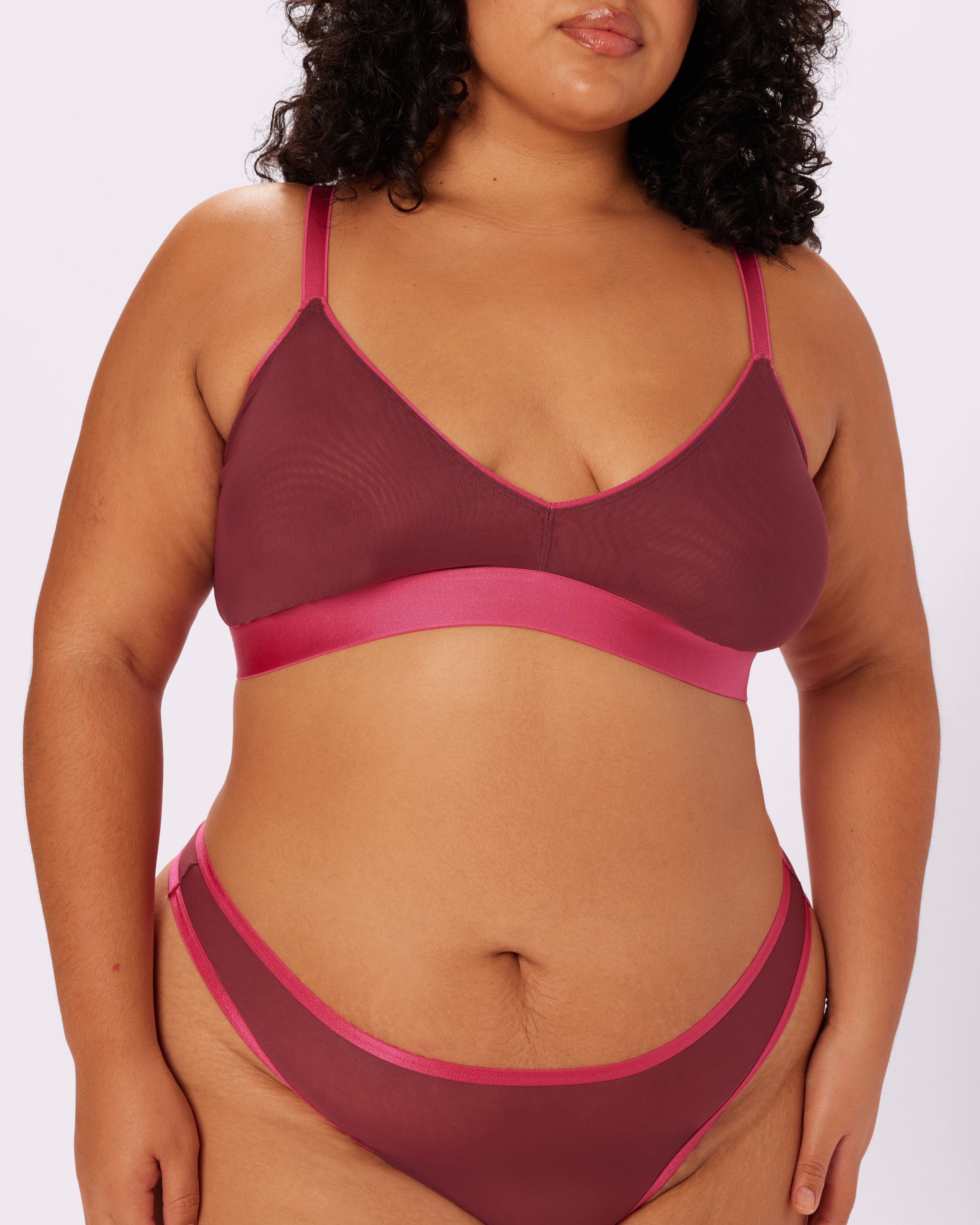 Triangle Bralette | Silky Mesh (Blackberry Pop) sold by Parade product image thumbnail 4