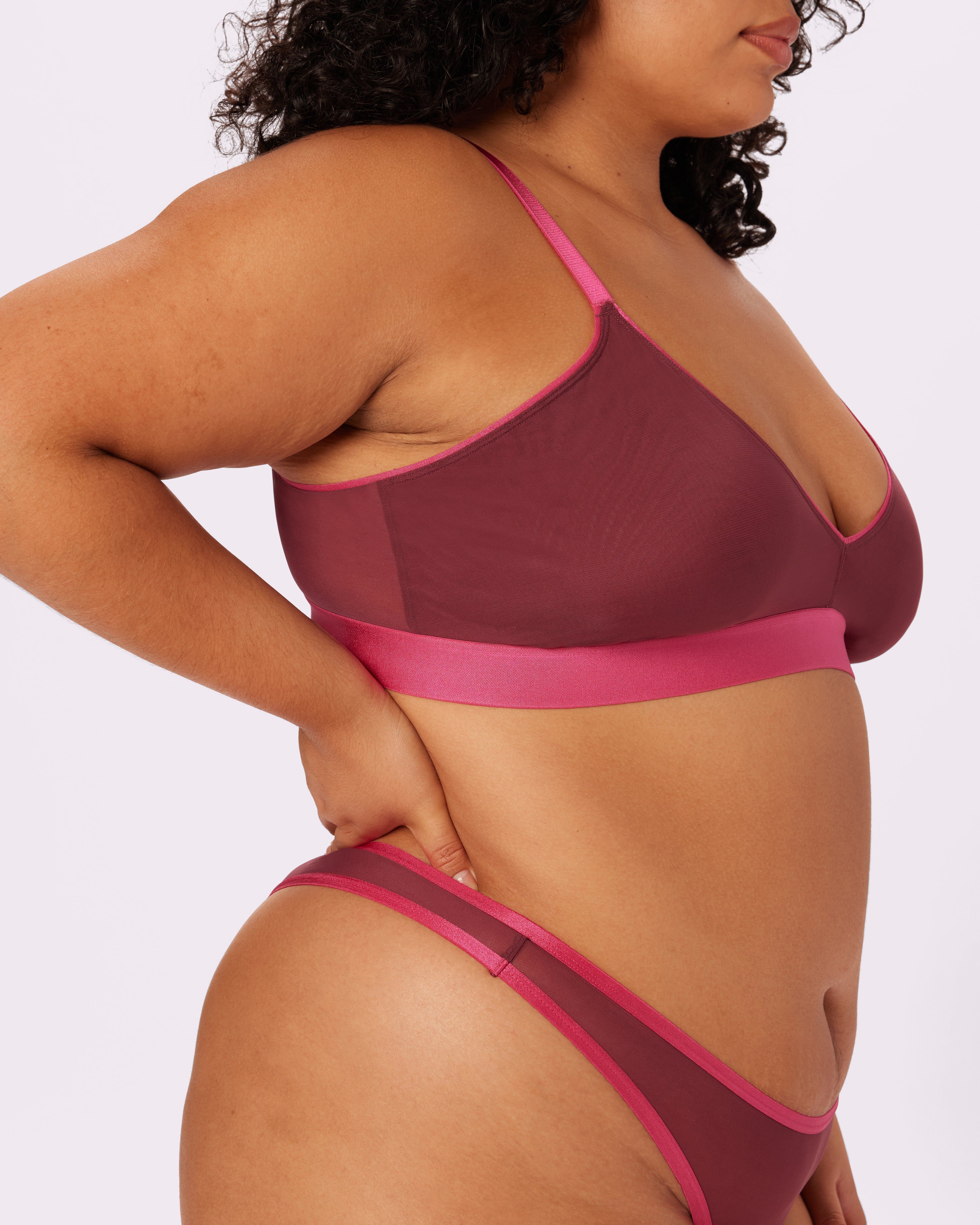 Triangle Bralette | Silky Mesh (Blackberry Pop) sold by Parade product image thumbnail 5