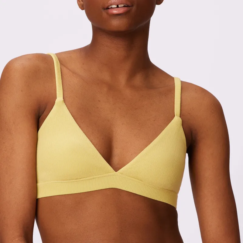 Lush Strappy Triangle Bralette | Lush Rib | Archive (Honeydew) sold by Parade