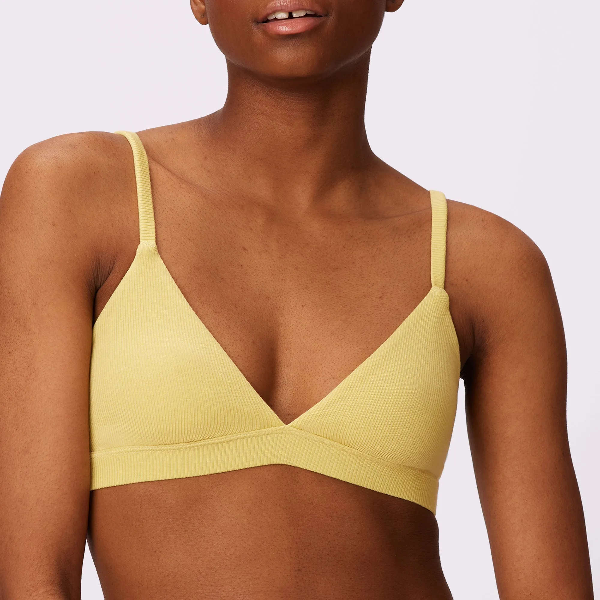 Lush Strappy Triangle Bralette | Lush Rib | Archive (Honeydew) sold by Parade