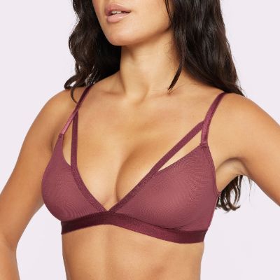 Strappy Triangle Bralette | Silky Mesh | Archive (Blackberry) sold by Parade