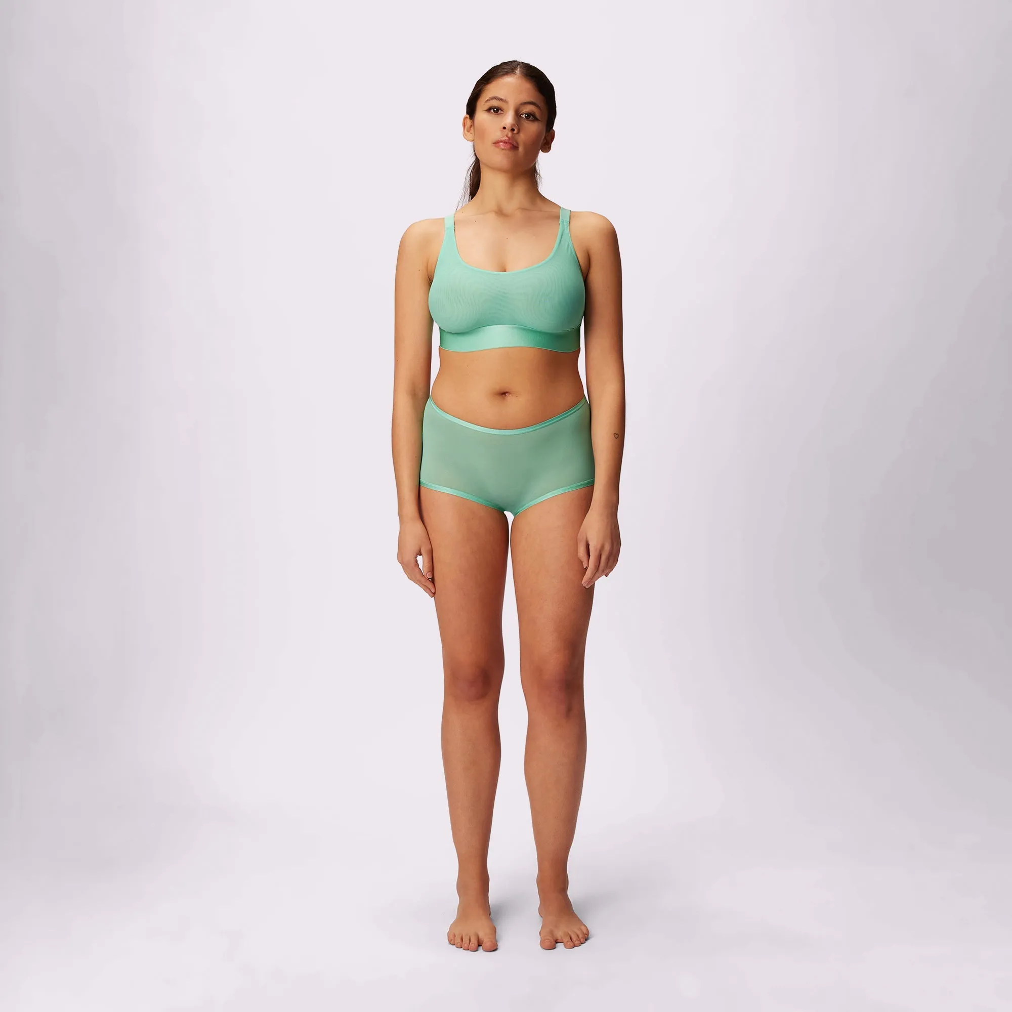 High Rise Boyshort | Silky Mesh | Archive (Buttermint) sold by Parade product image thumbnail 4