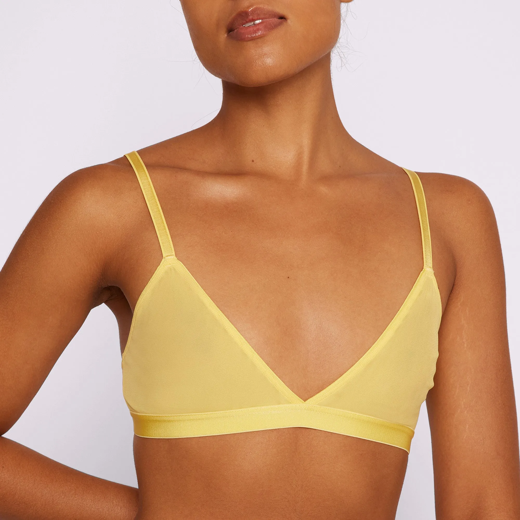 Triangle Bralette | Silky Mesh | Archive (Dandelion) sold by Parade