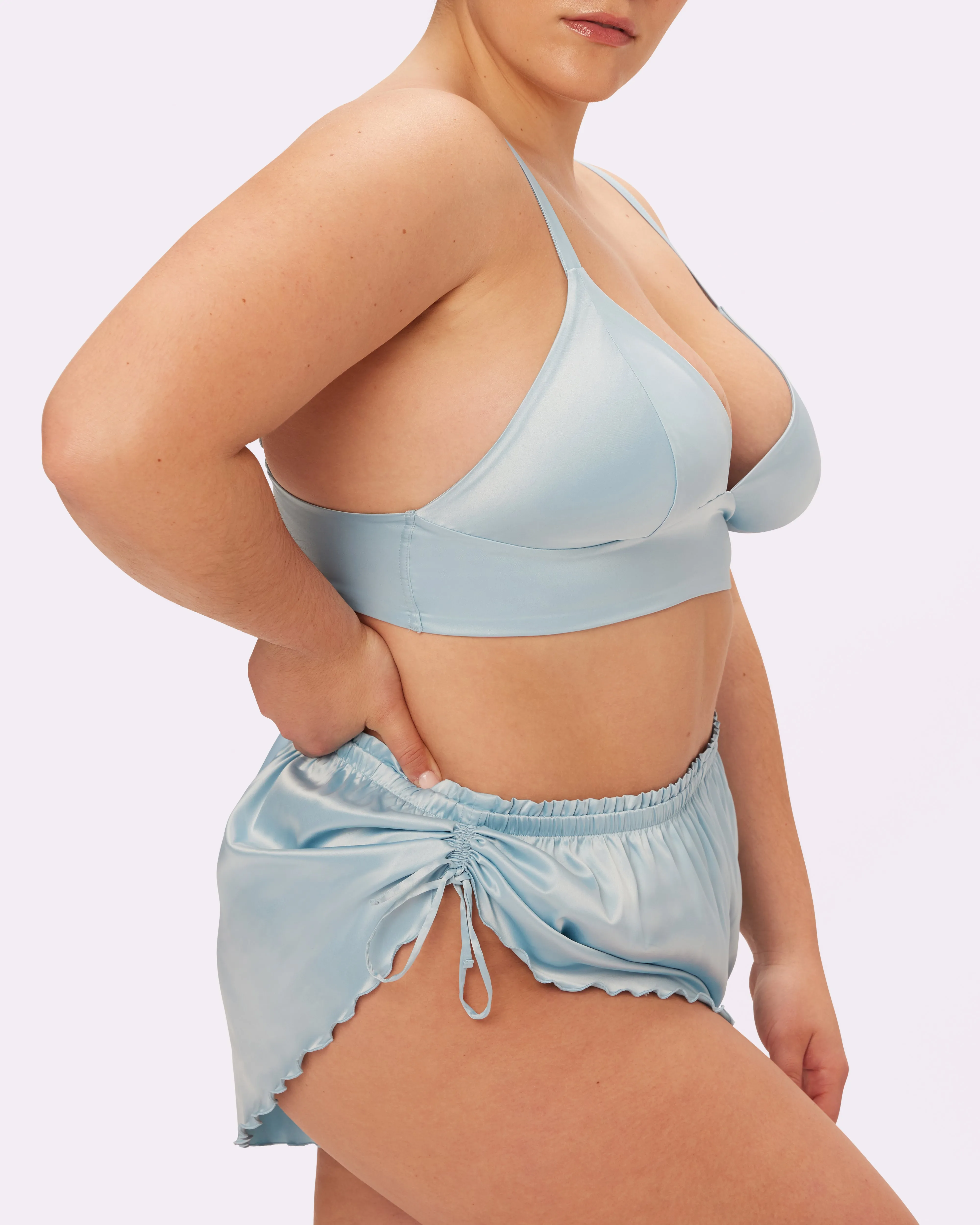 Sweetheart Satin Longline Bralette | Glow Satin | Archive (Ethereal) sold by Parade product image thumbnail 2