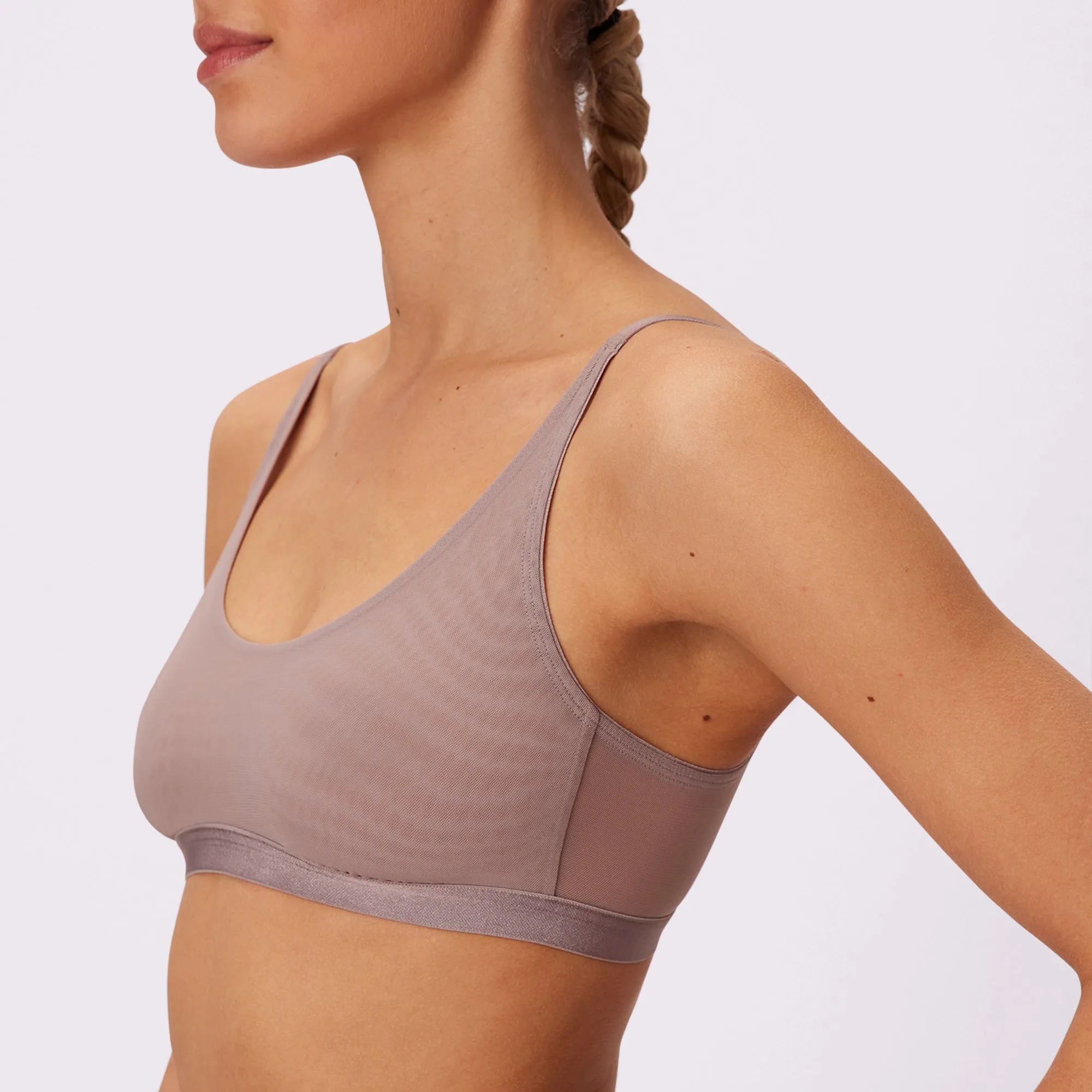 Luxe Mesh Scoop Bralette | Silky Mesh | Archive (Sandcastle) sold by Parade product image thumbnail 3