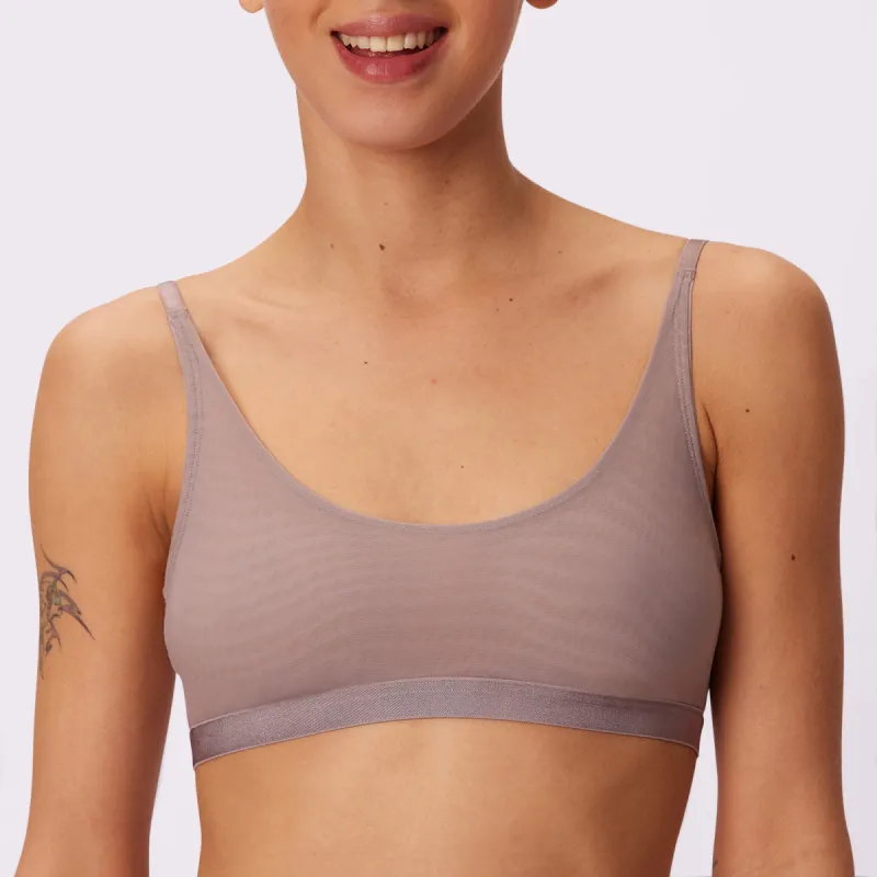 Luxe Mesh Scoop Bralette | Silky Mesh | Archive (Sandcastle) sold by Parade