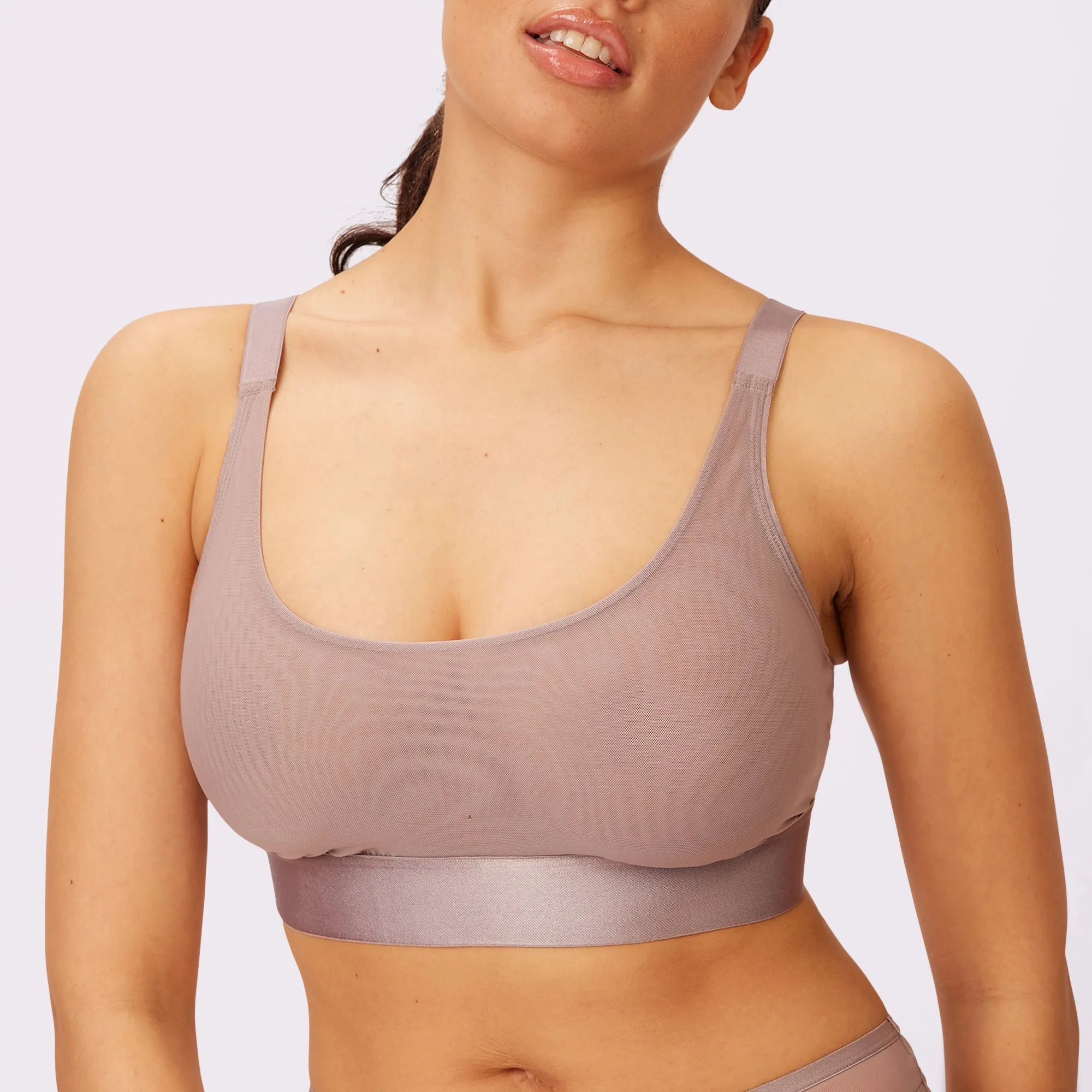 Luxe Mesh Scoop Bralette | Silky Mesh | Archive (Sandcastle) sold by Parade product image thumbnail 5