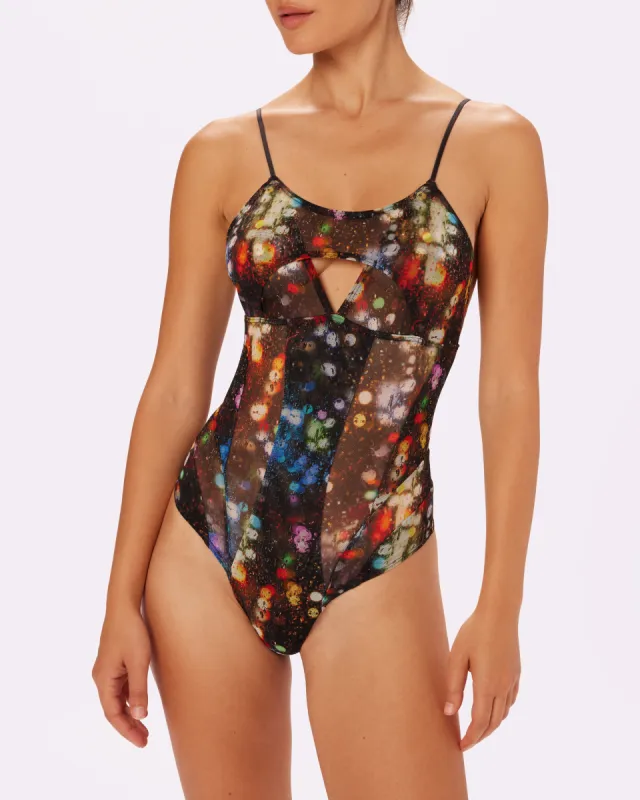 Sheer Contour Cutout Bodysuit | Silky Mesh | Archive (Cruise Control) sold by Parade