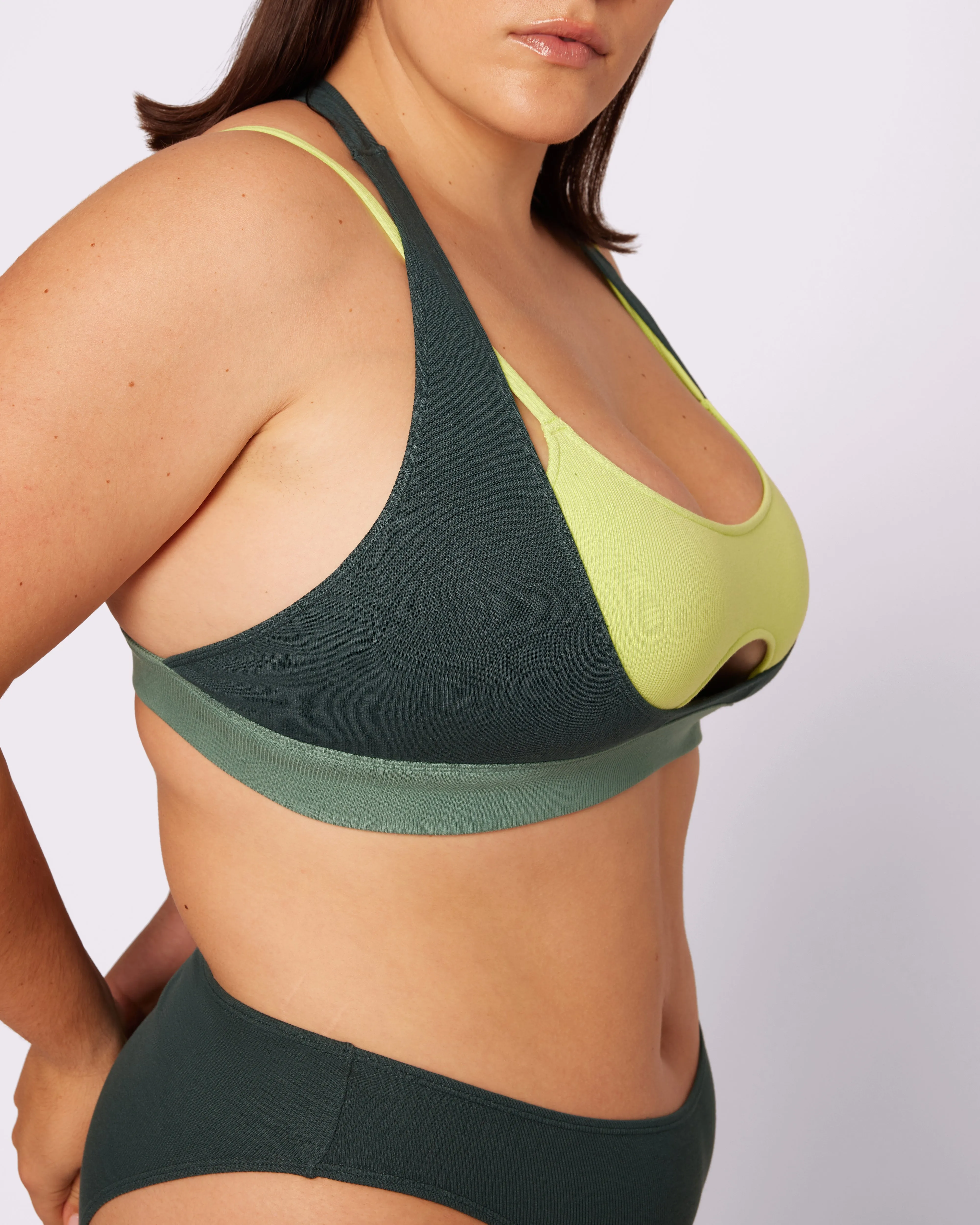 Peekaboo Scoop Layered Bralette | Lush Rib | Archive (Moonshine) sold by Parade product image thumbnail 3