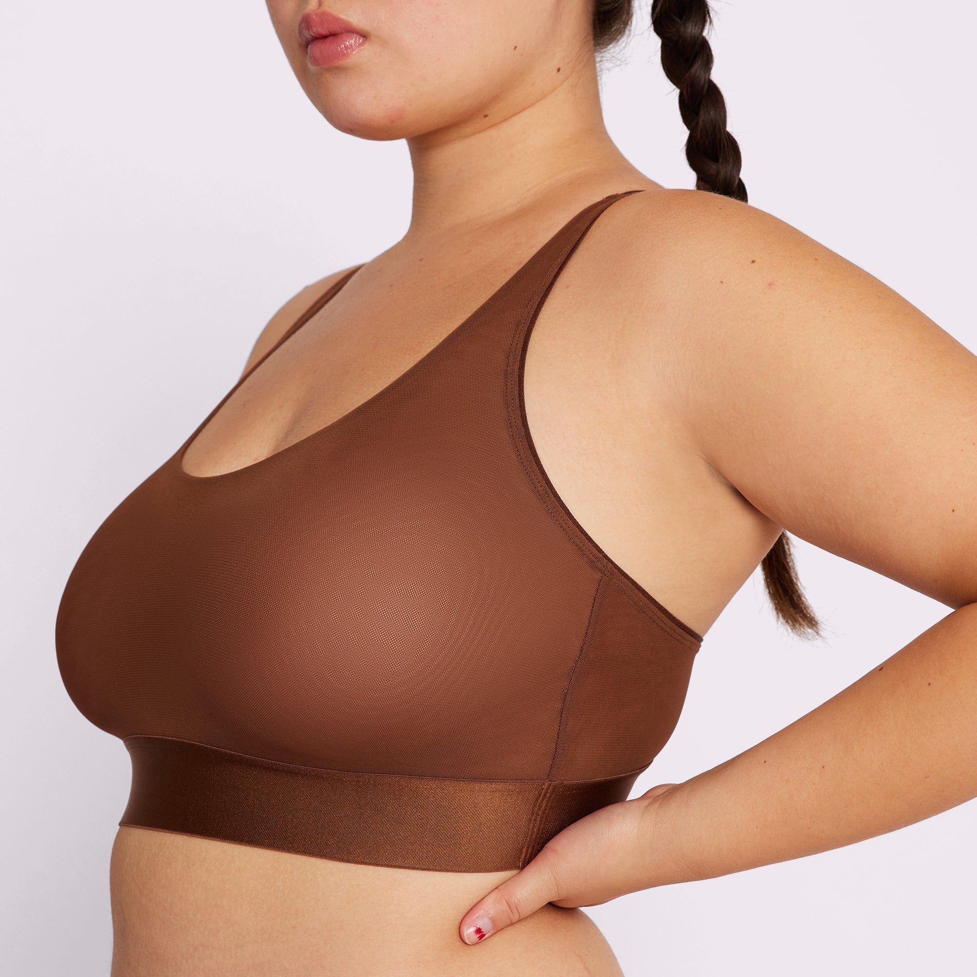 Racerback Scoop Bralette | Silky Mesh | Archive (Fudge) sold by Parade product image thumbnail 3