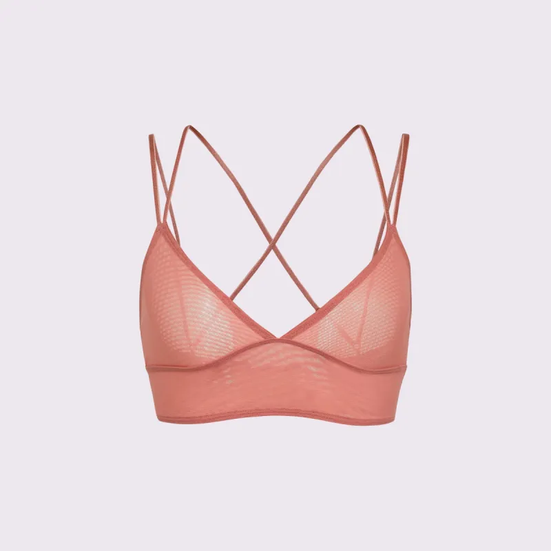 2+ Strappy Longline Bralette | Silky Mesh | Archive (Pink Canyon) sold by Parade