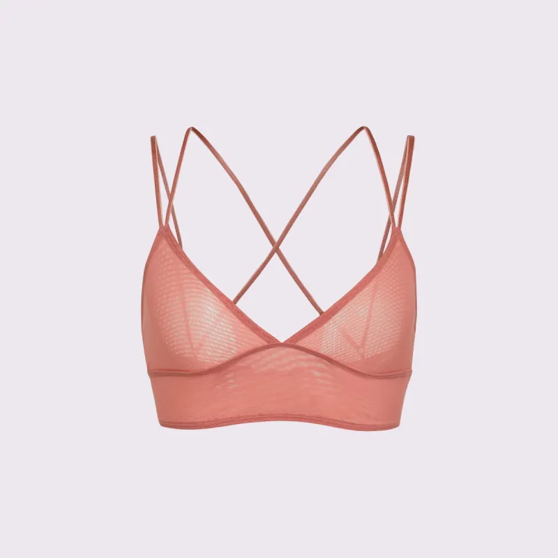 1+ Strappy Longline Bralette | Silky Mesh | Archive (Pink Canyon) sold by Parade