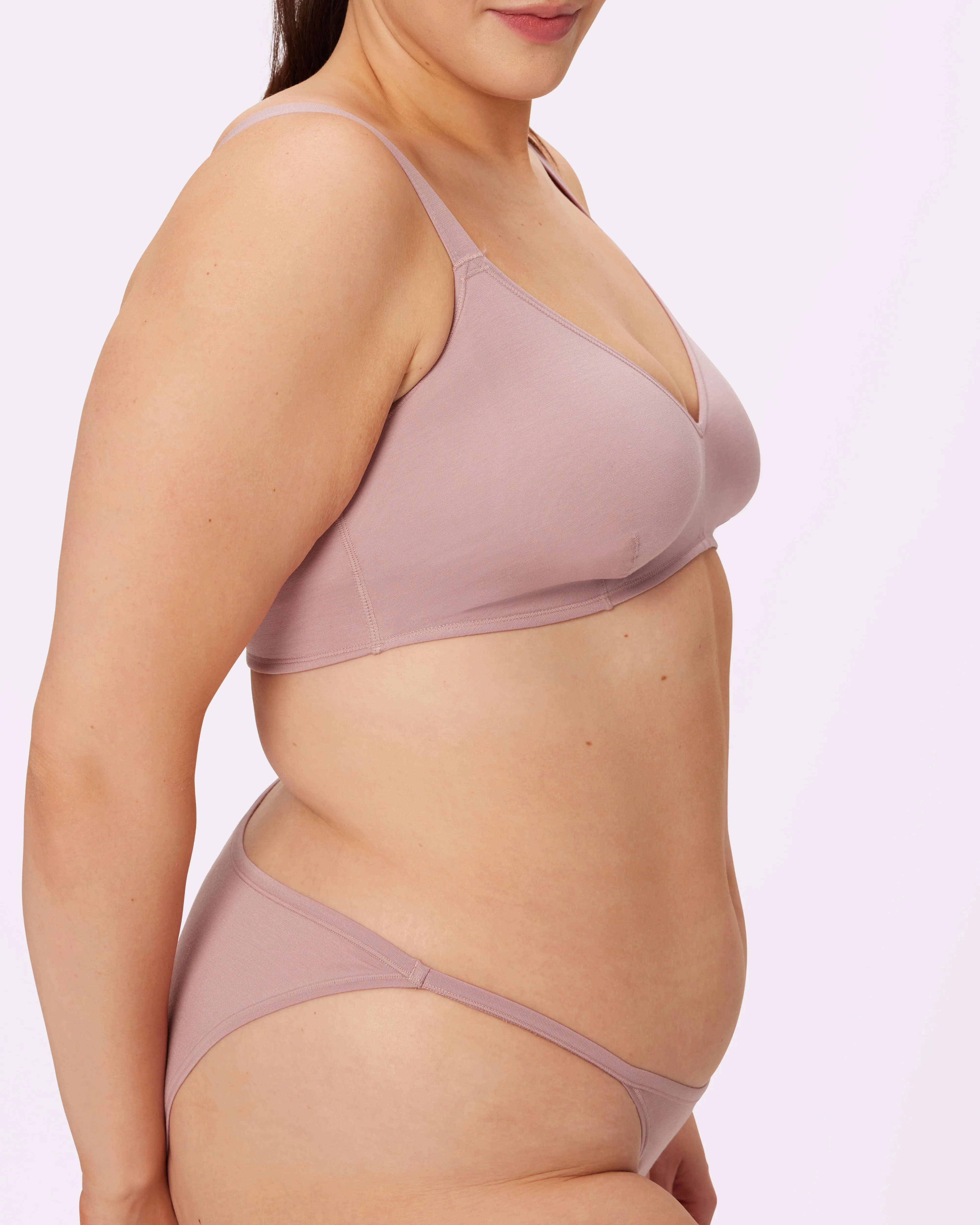 Vintage Soft Triangle Bralette | New:Cotton | Archive (Dusty Rose) sold by Parade product image thumbnail 2