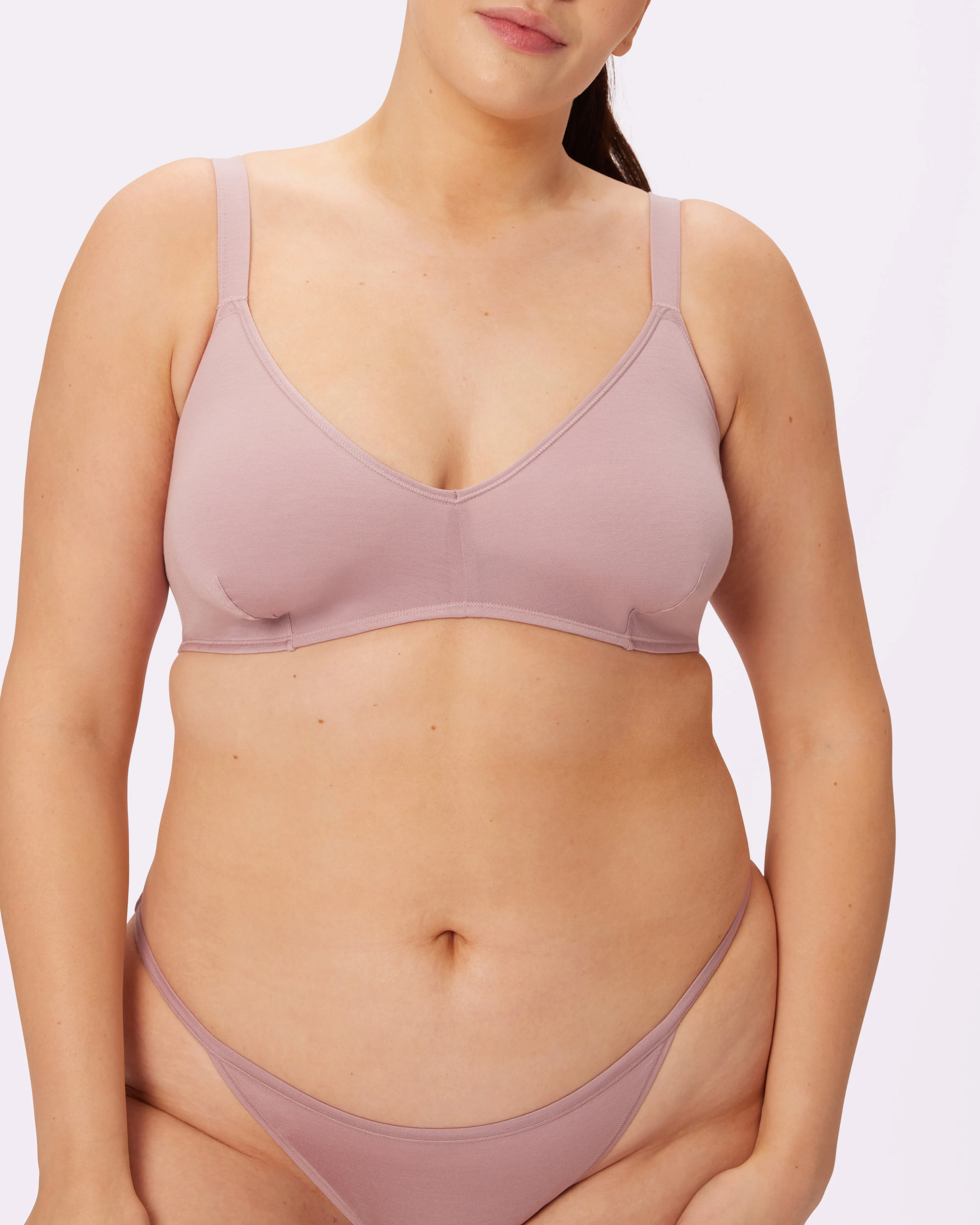 Vintage Soft Triangle Bralette | New:Cotton | Archive (Dusty Rose) sold by Parade