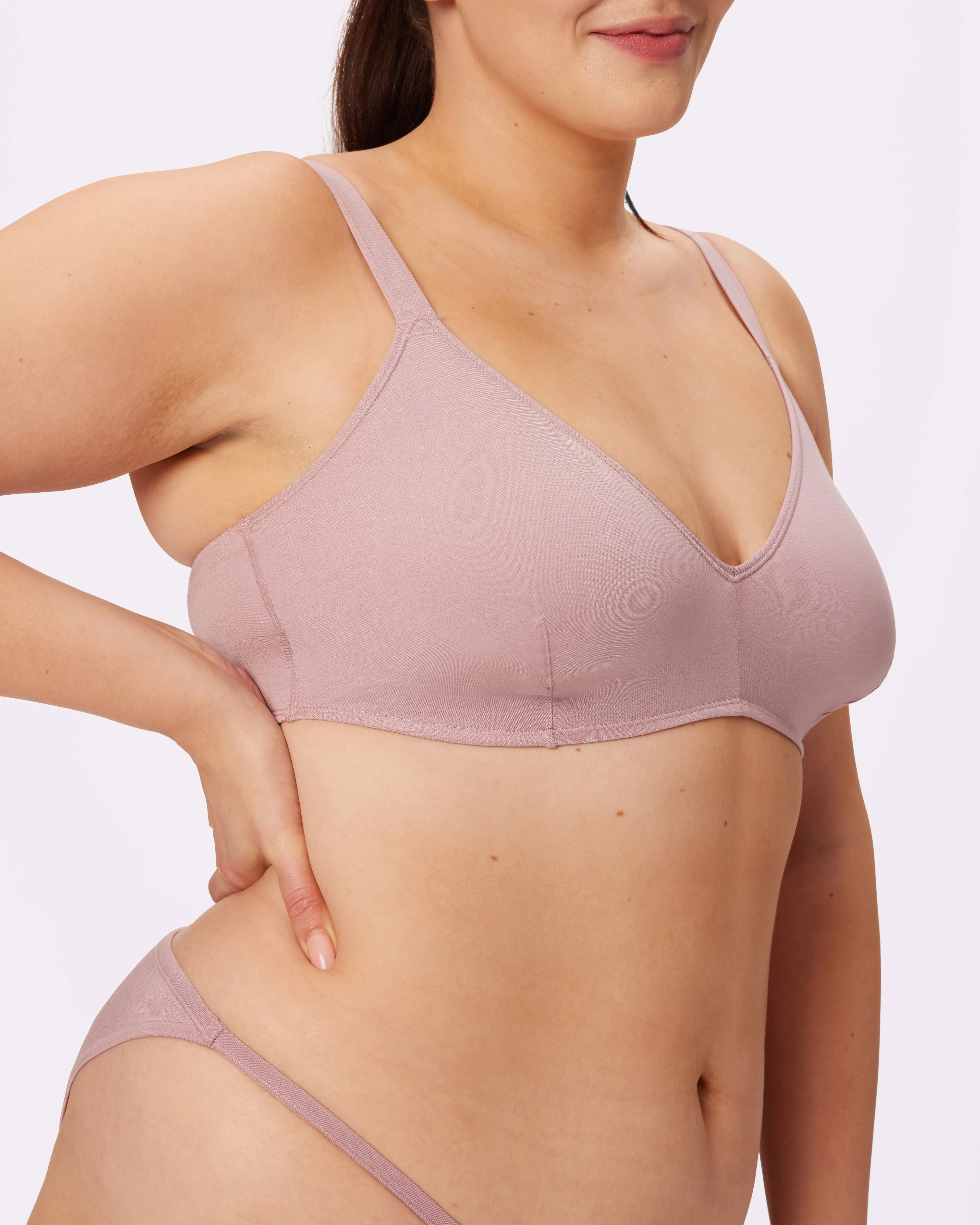 Vintage Soft Triangle Bralette | New:Cotton | Archive (Dusty Rose) sold by Parade product image thumbnail 3