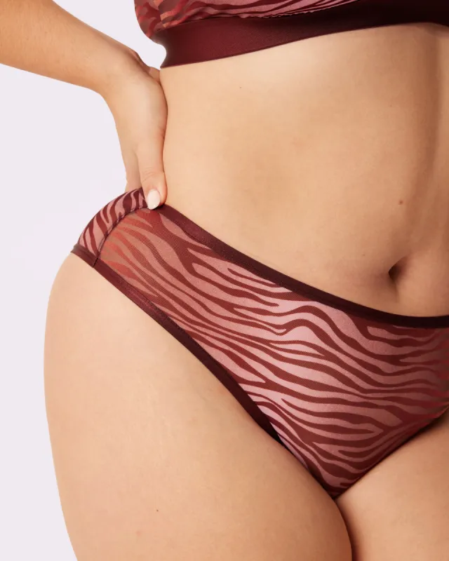 XS High Rise Cheeky | Silky Mesh | Archive (Streak) sold by Parade