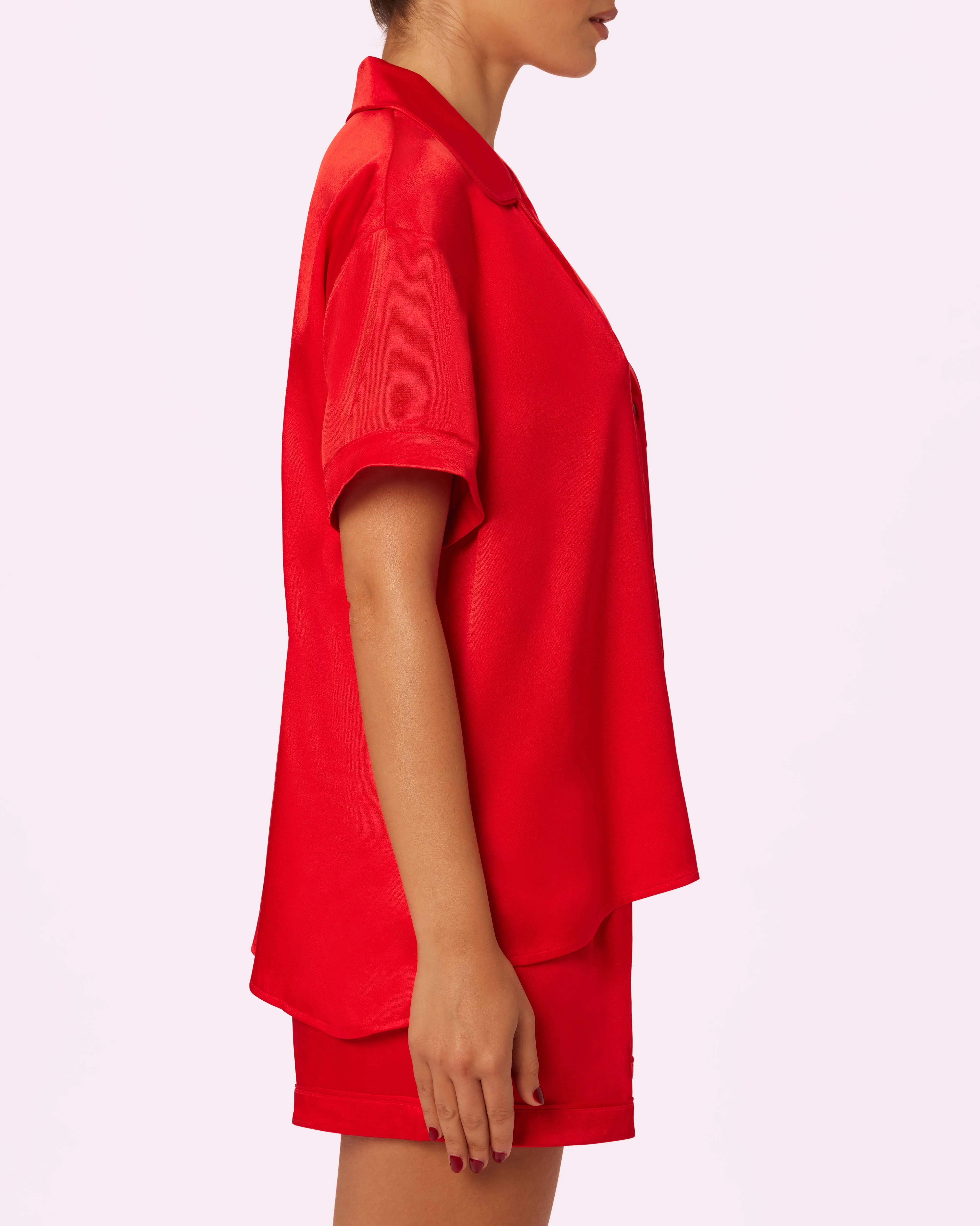 Luxe Dreams Short Sleeve Button Up | Plush Satin | Archive (Balloon) sold by Parade product image thumbnail 2