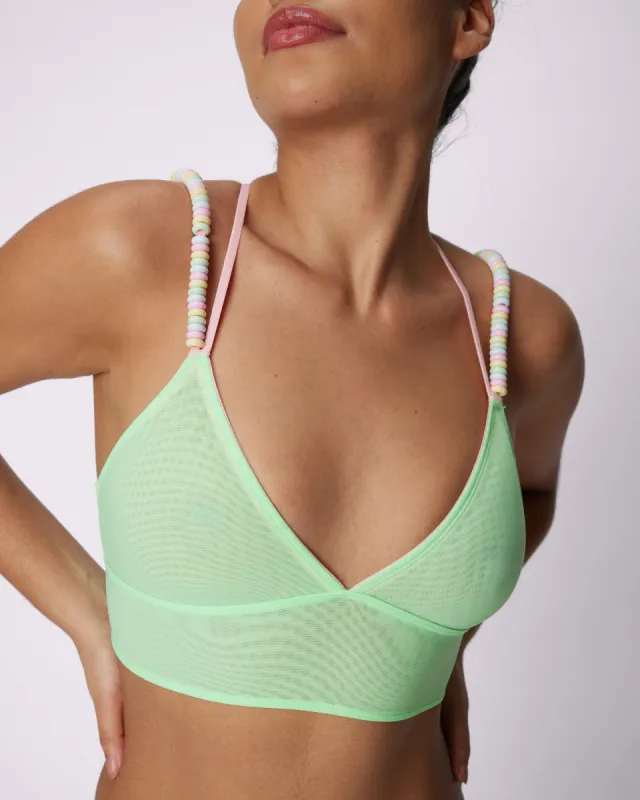 XS Strappy Longline Bralette | Silky Mesh | Archive (Twist) sold by Parade