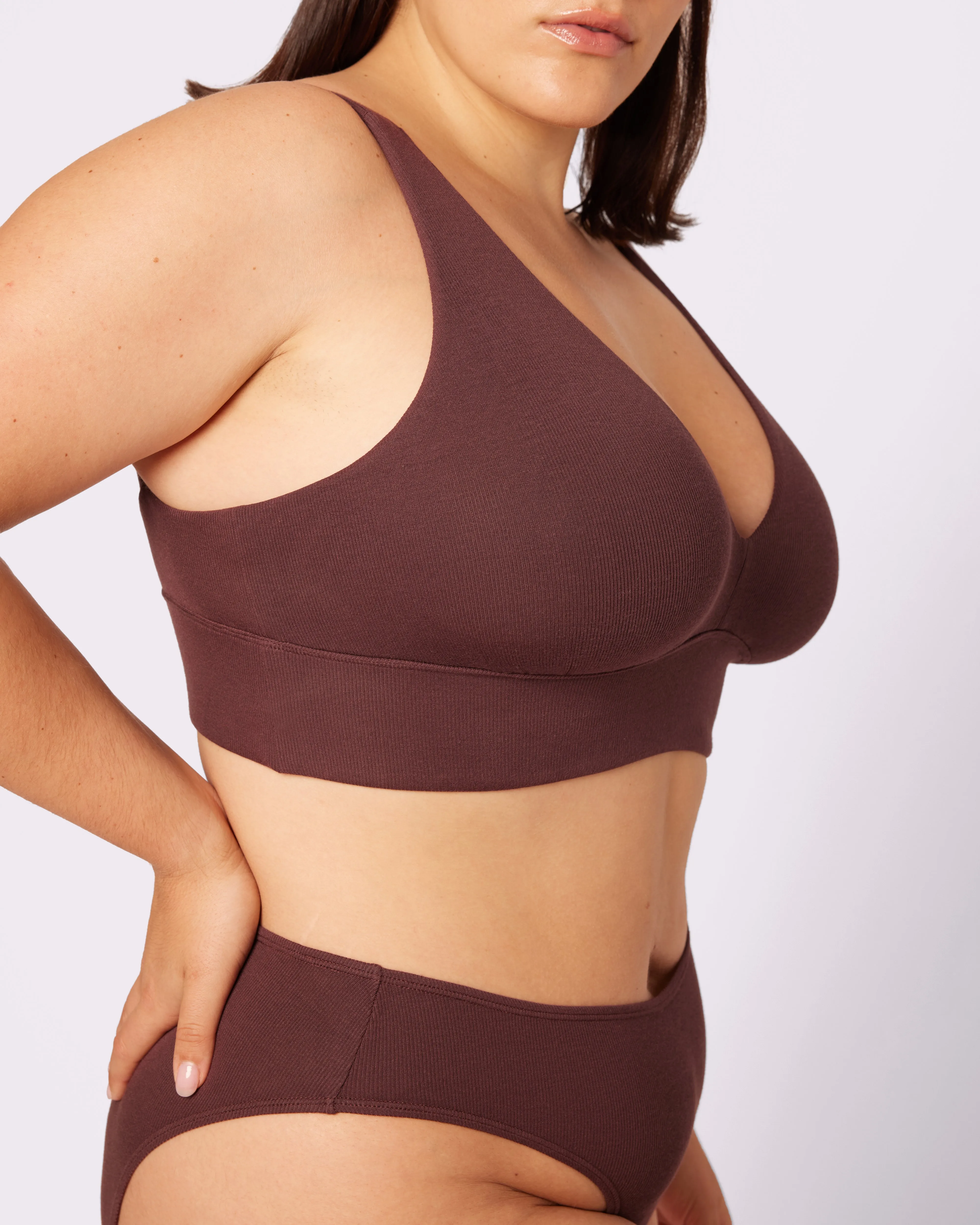 Lush Sculpt Plunge Longline Bralette | Lush Rib (Pony) sold by Parade product image thumbnail 3