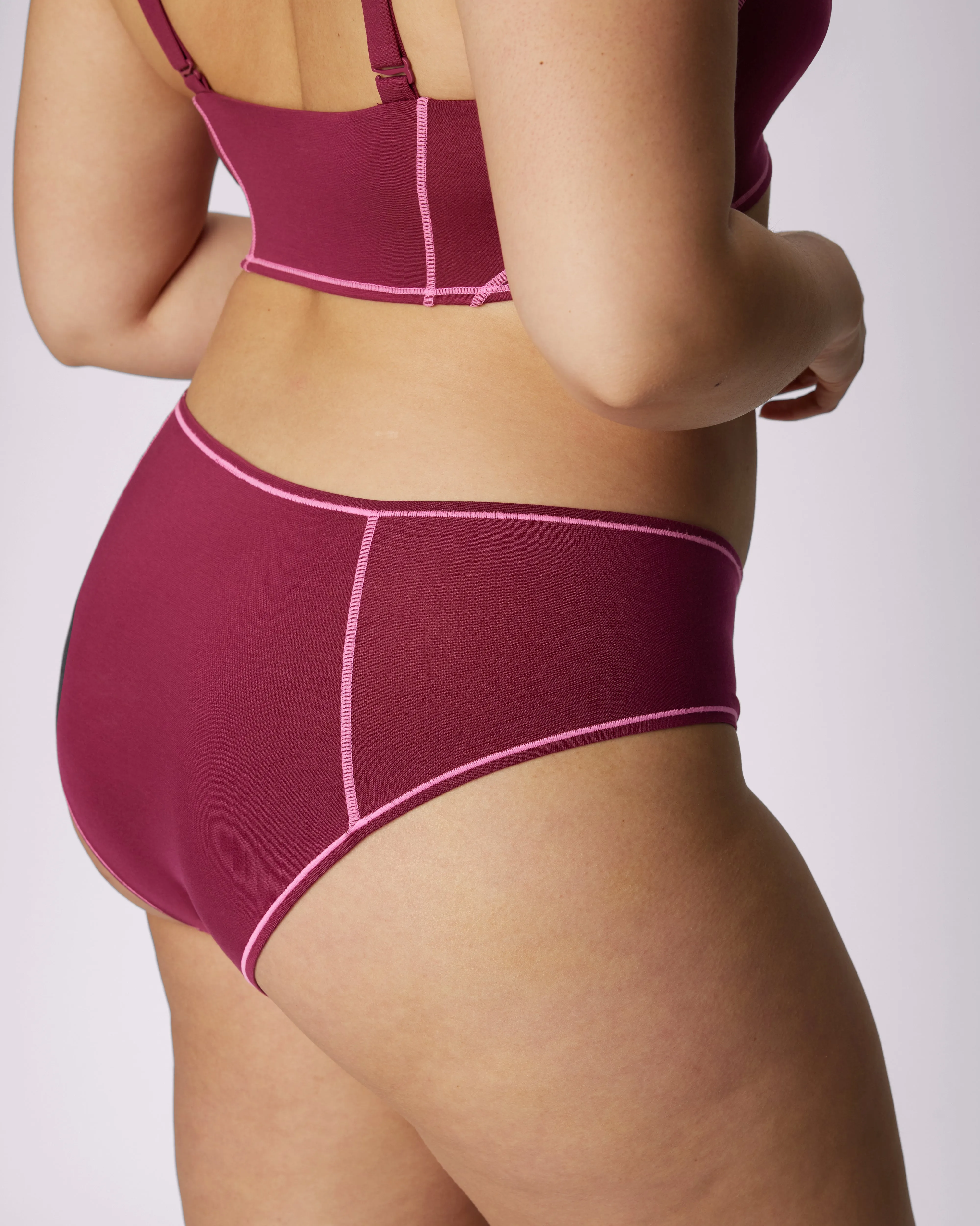 Vintage High Rise Brief | New:Cotton (Lambrusco Pop) sold by Parade product image thumbnail 4