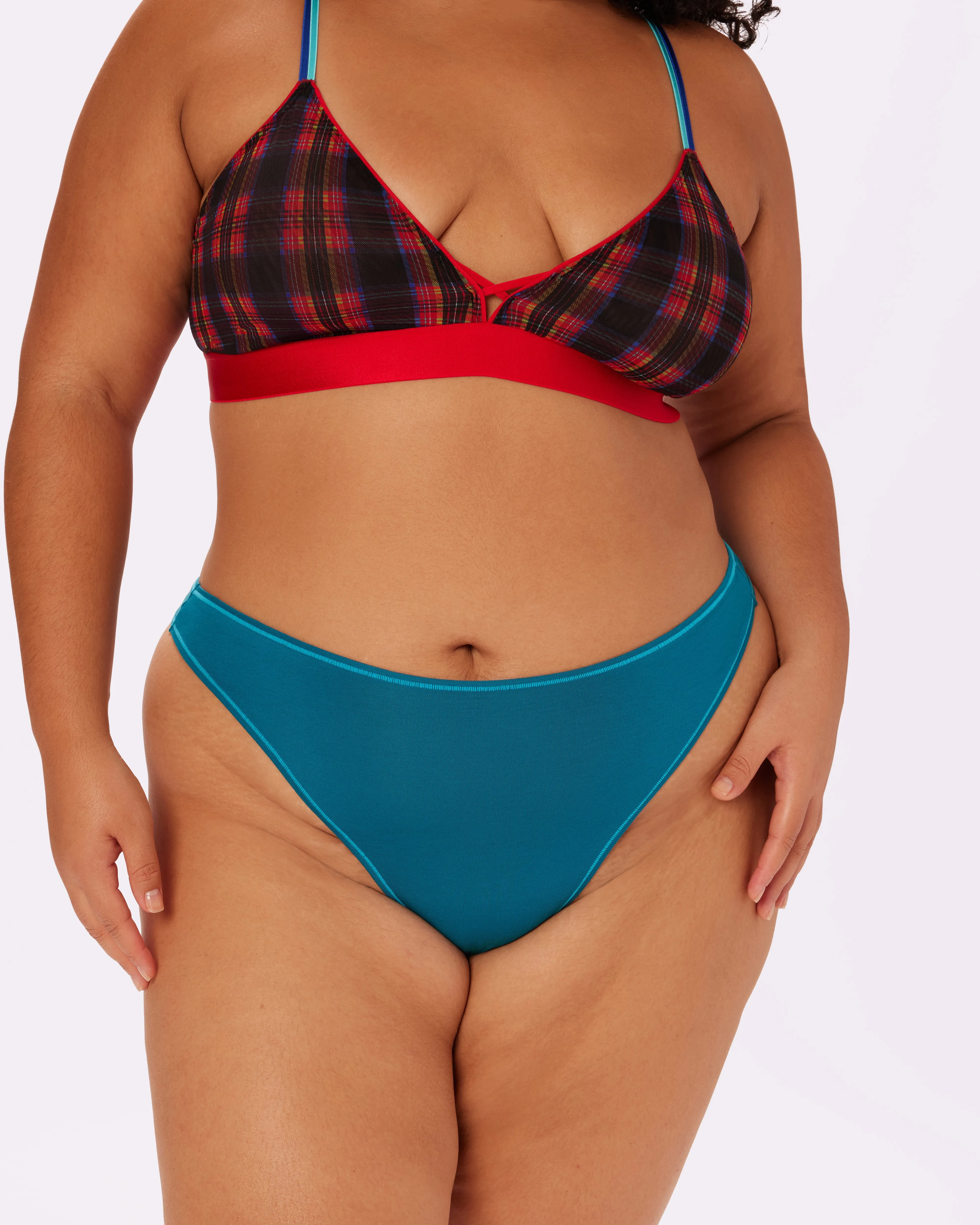 Betsey Johnson Ultra-Flattering High Rise Thong | New:Cotton (Lagoon) sold by Parade product image thumbnail 4