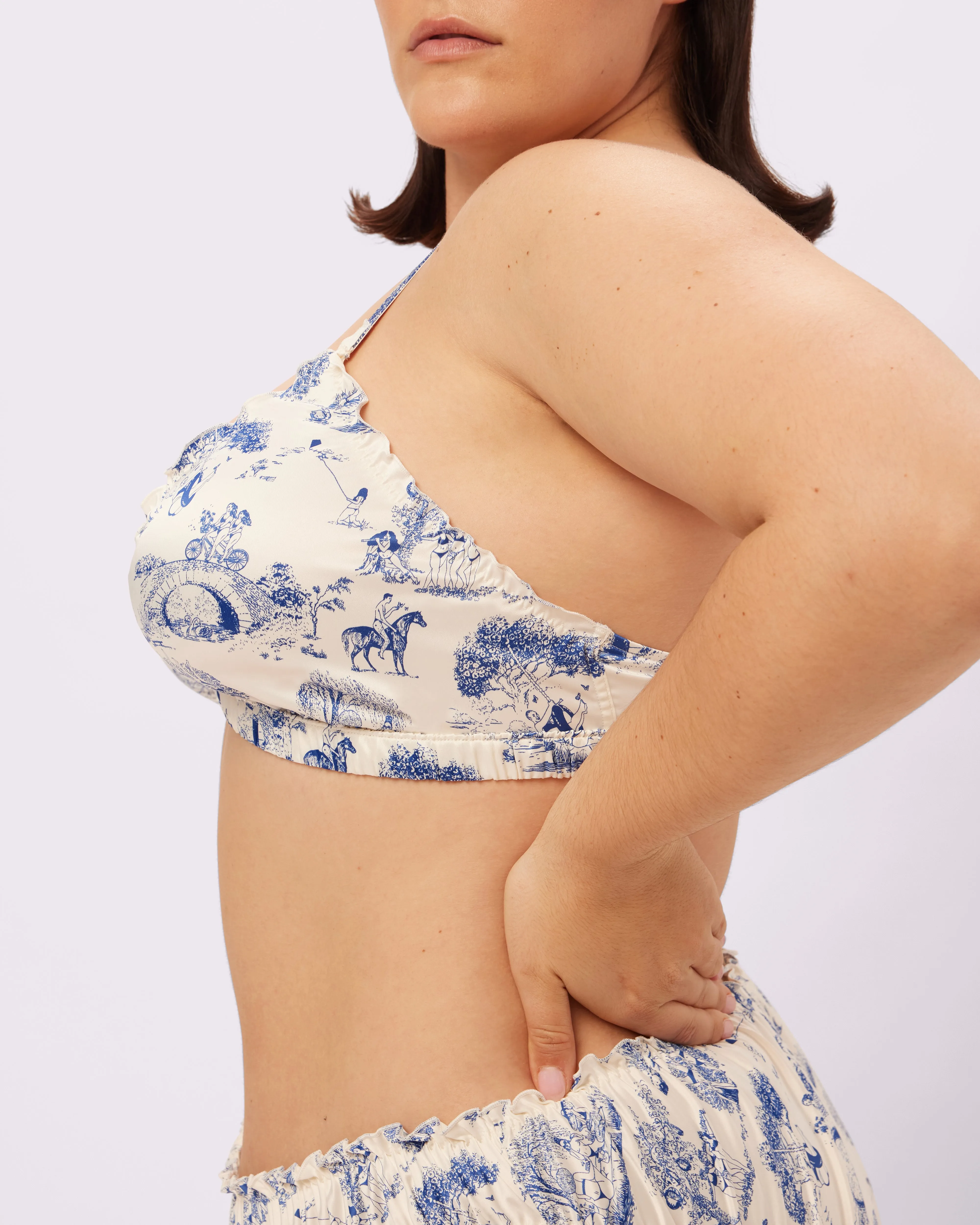 Radiant Flutter Triangle Bralette | Glow Satin | Archive (Toile Cloud) sold by Parade product image thumbnail 2