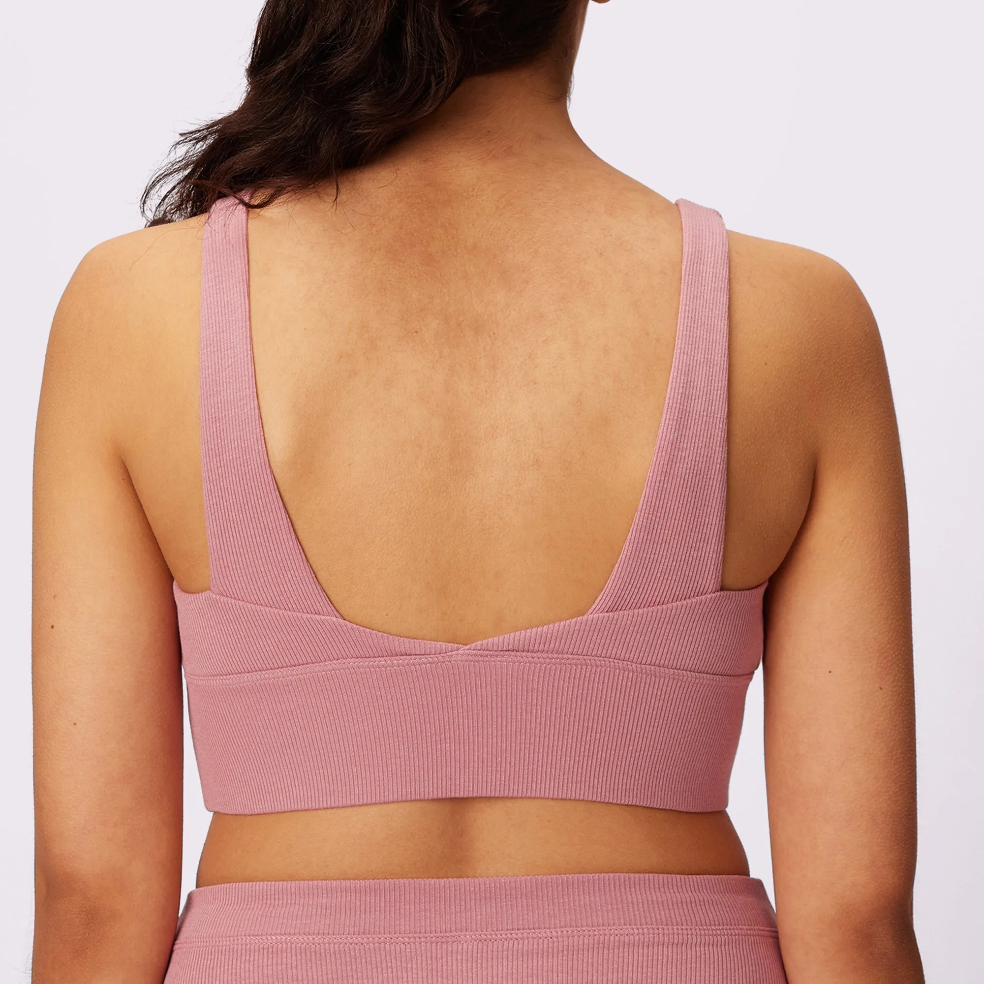 Lush Sculpt Plunge Longline Bralette | Lush Rib | Archive (Rose Petal) sold by Parade product image thumbnail 5