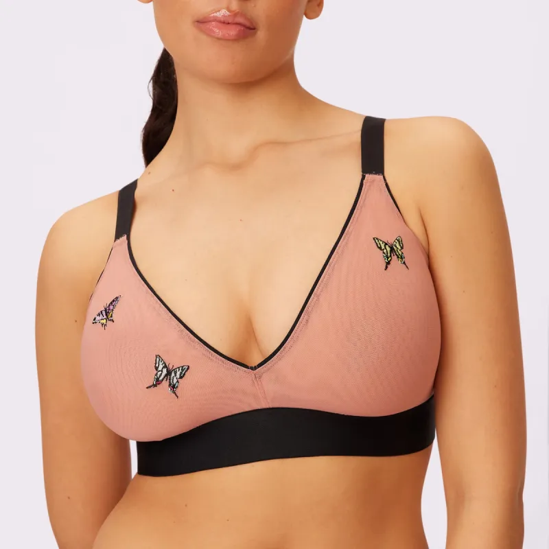 Triangle Bralette | Silky Mesh | Archive (Hot Honey Butterfly) sold by Parade