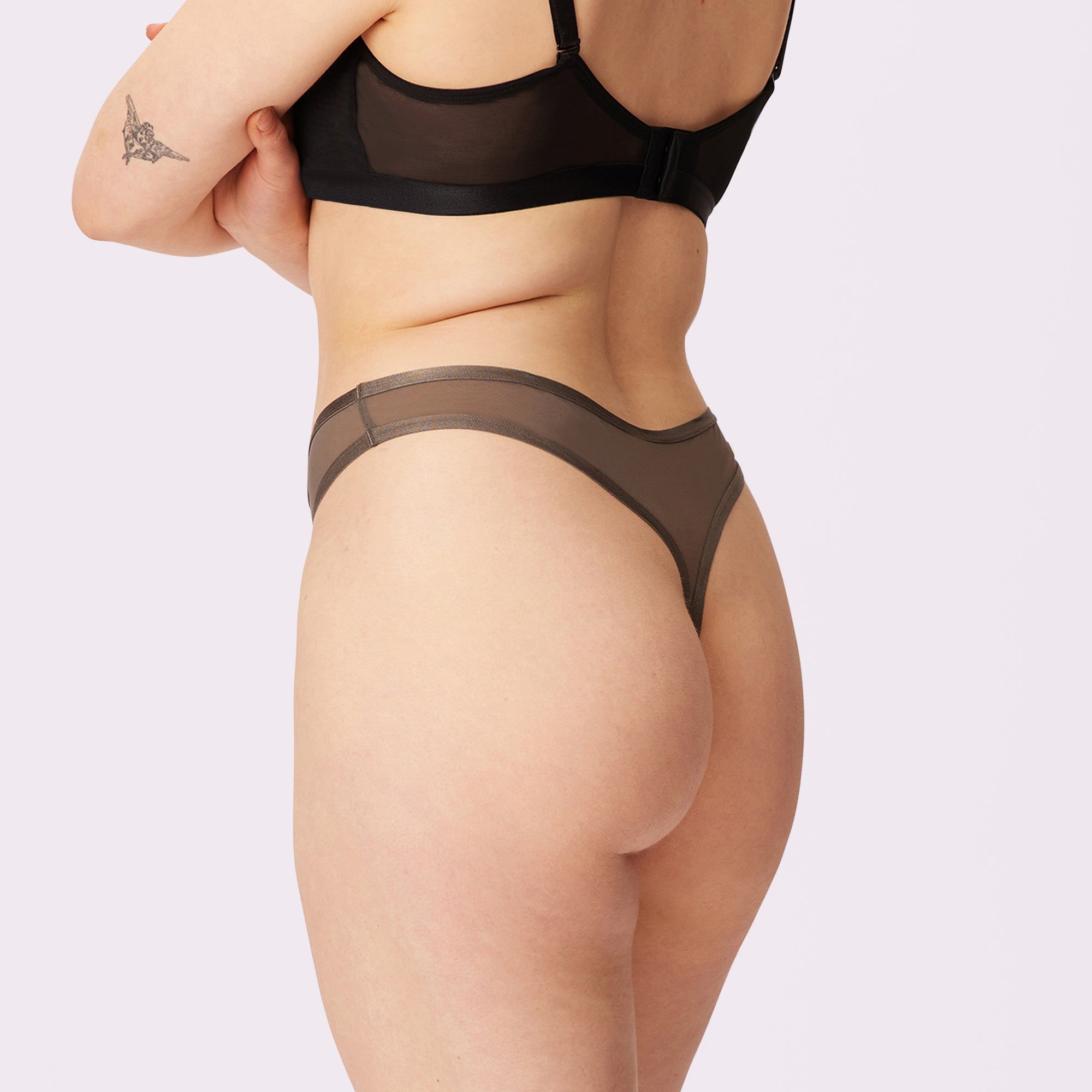 3XL High Cut Thong | Silky Mesh | Archive (Smokescreen) sold by Parade