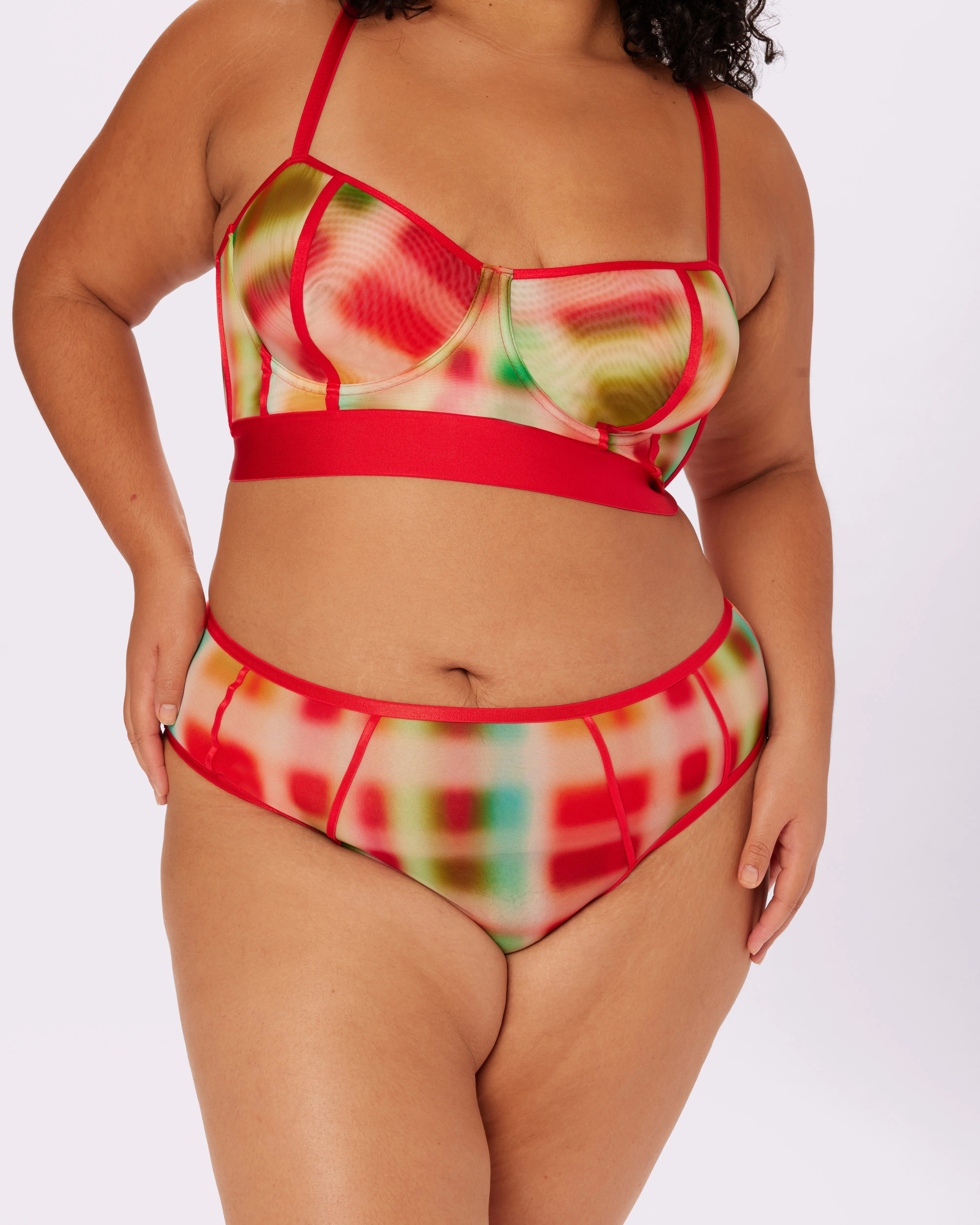 Sheer Sculpt Pop High Rise Cheeky | Silky Mesh | Archive (Tartan Haze) sold by Parade product image thumbnail 2