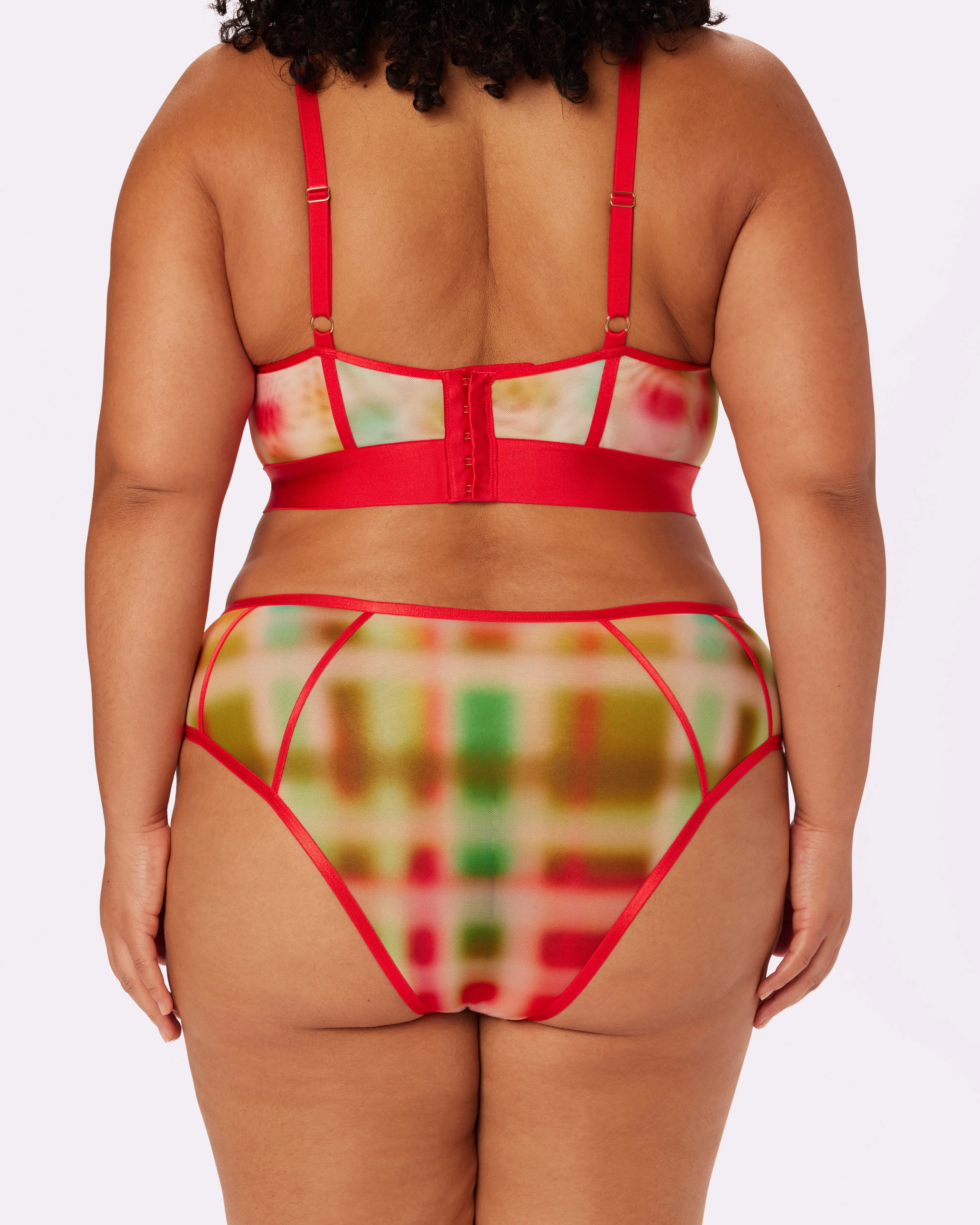 Sheer Sculpt Pop High Rise Cheeky | Silky Mesh | Archive (Tartan Haze) sold by Parade product image thumbnail 3