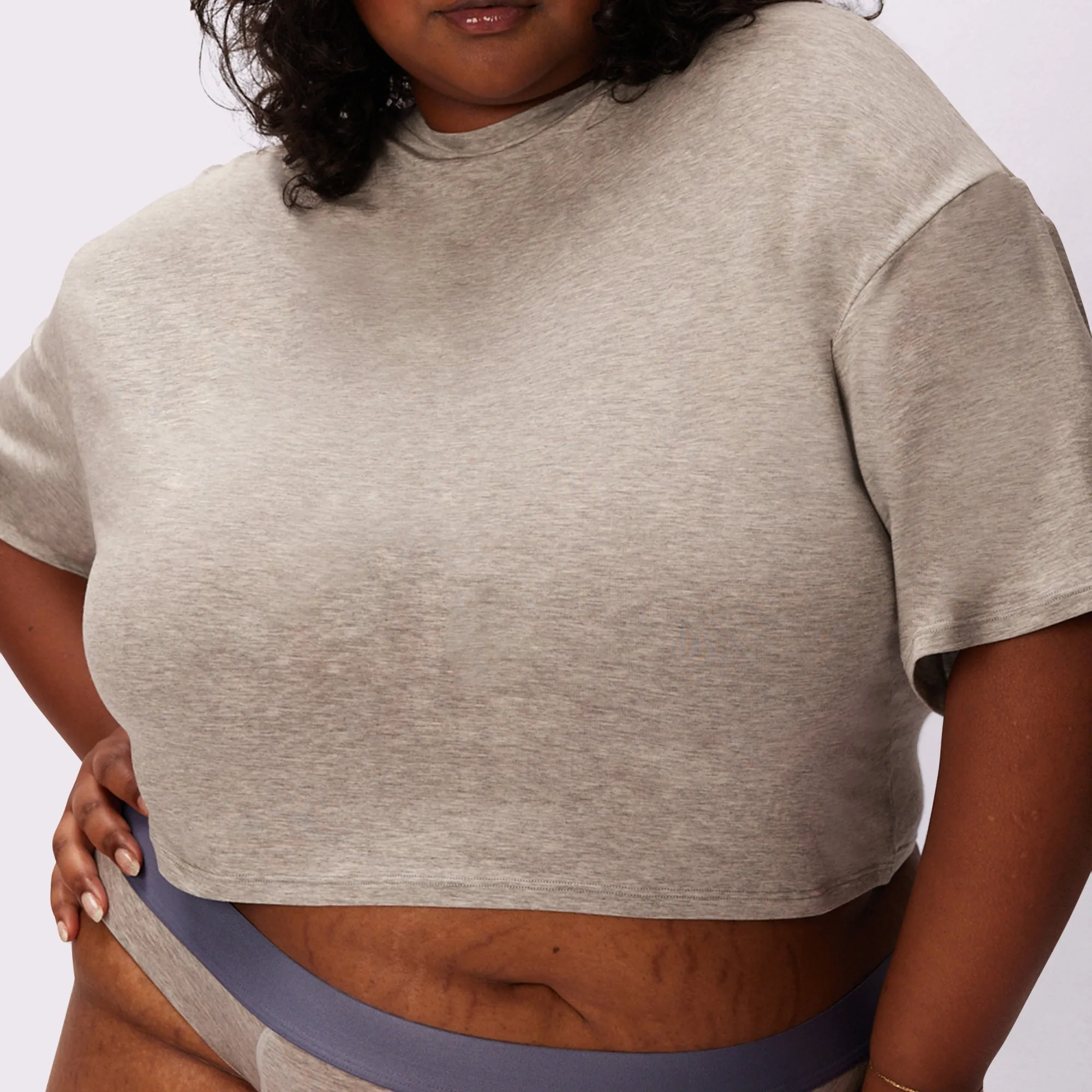 Breezy Crop Tee | New:Cotton | Archive ( Graphite) sold by Parade product image thumbnail 3
