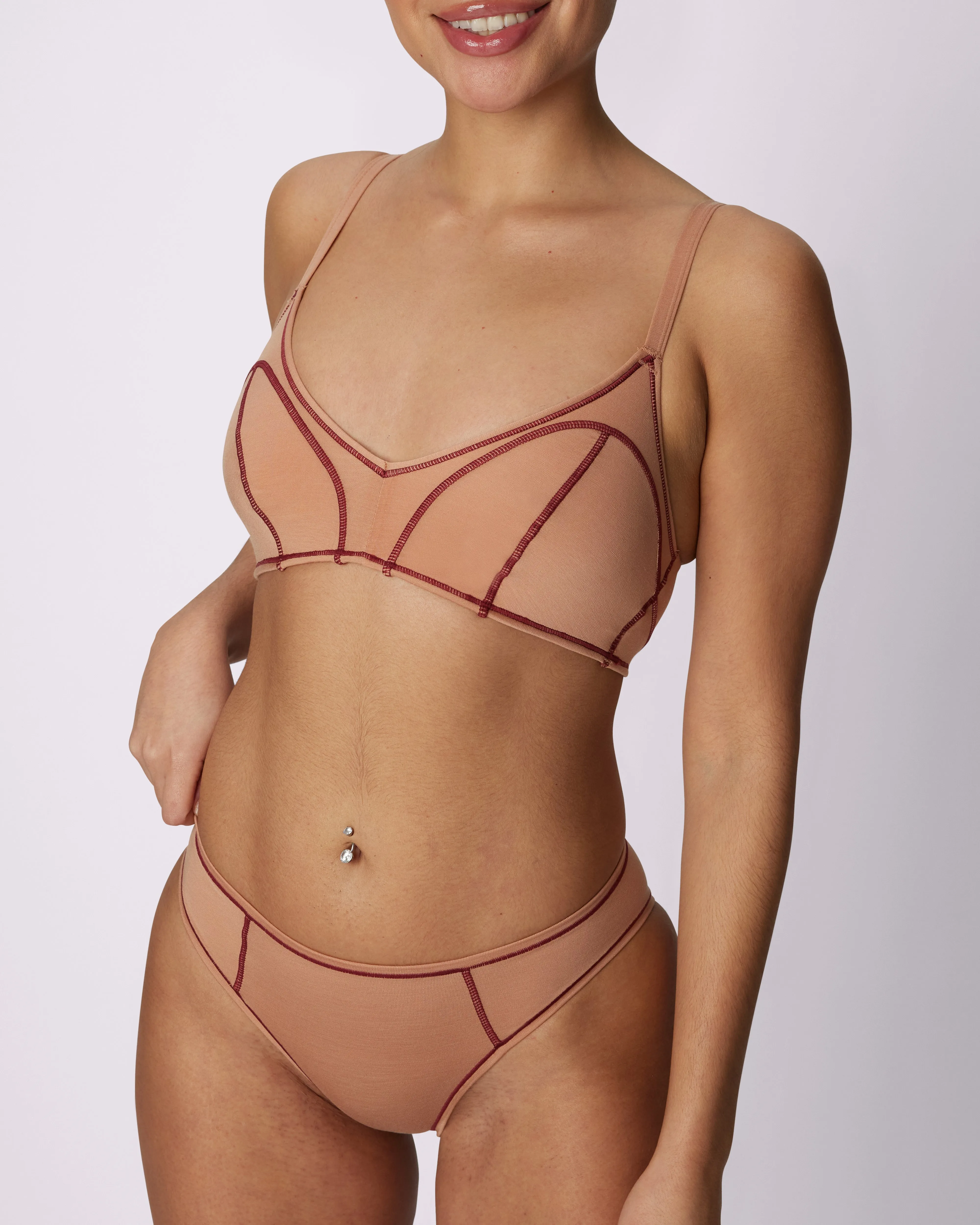Vintage Soft Triangle Bralette | New:Cotton | Archive (Peach Fuzz Pop) sold by Parade product image thumbnail 4