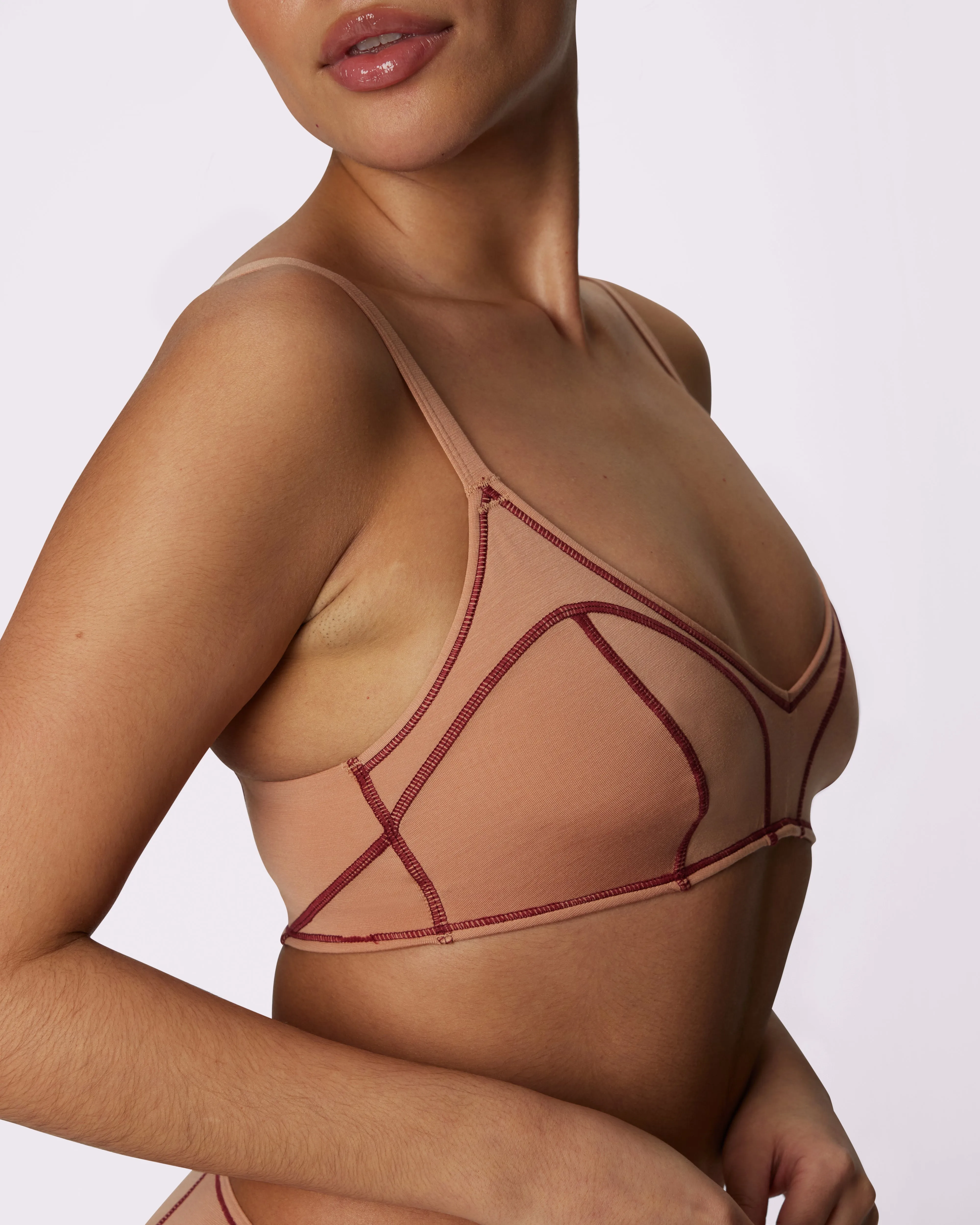 Vintage Soft Triangle Bralette | New:Cotton | Archive (Peach Fuzz Pop) sold by Parade product image thumbnail 3