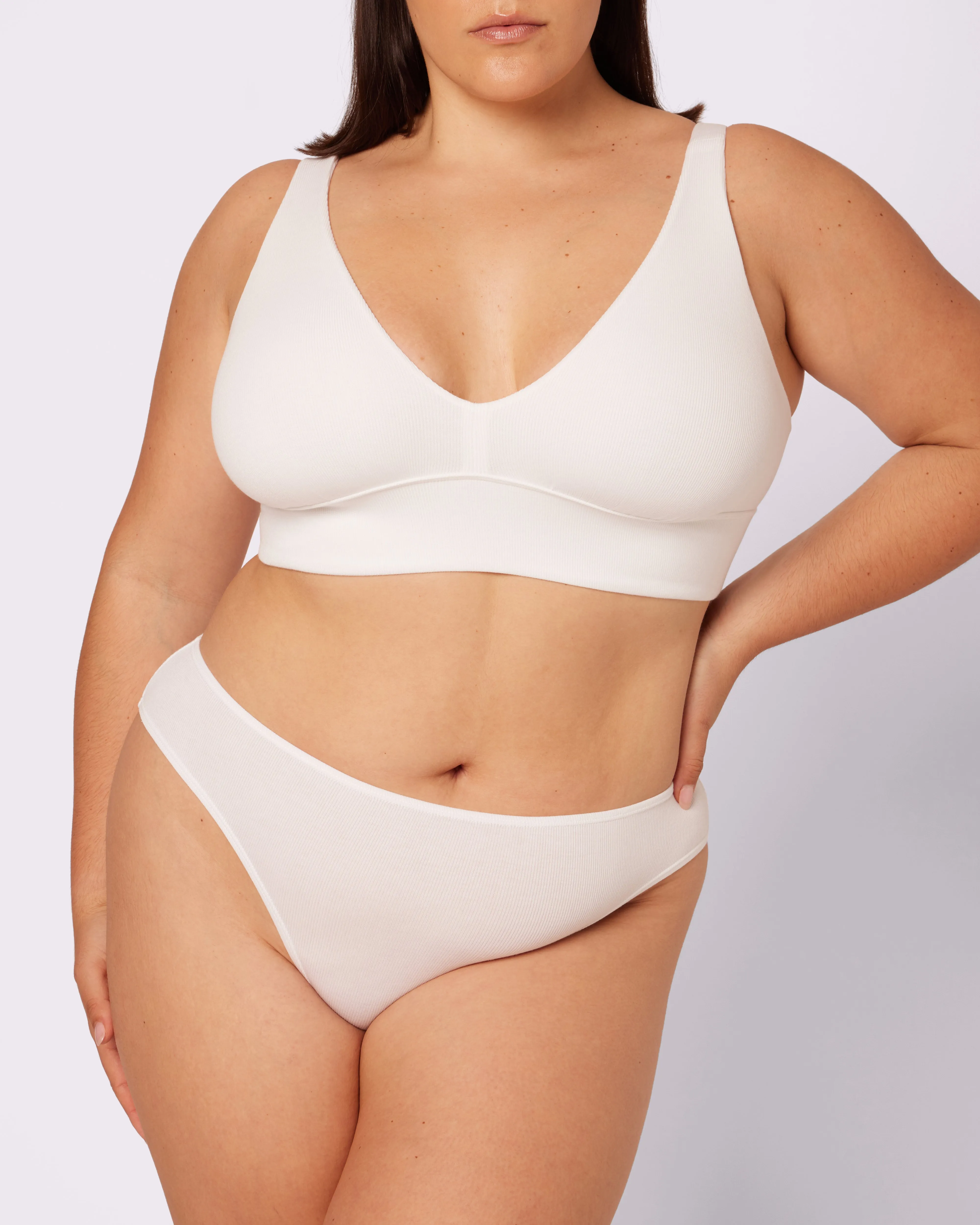 Lush Sculpt Plunge Longline Bralette | Lush Rib (Glacier) sold by Parade product image thumbnail 4