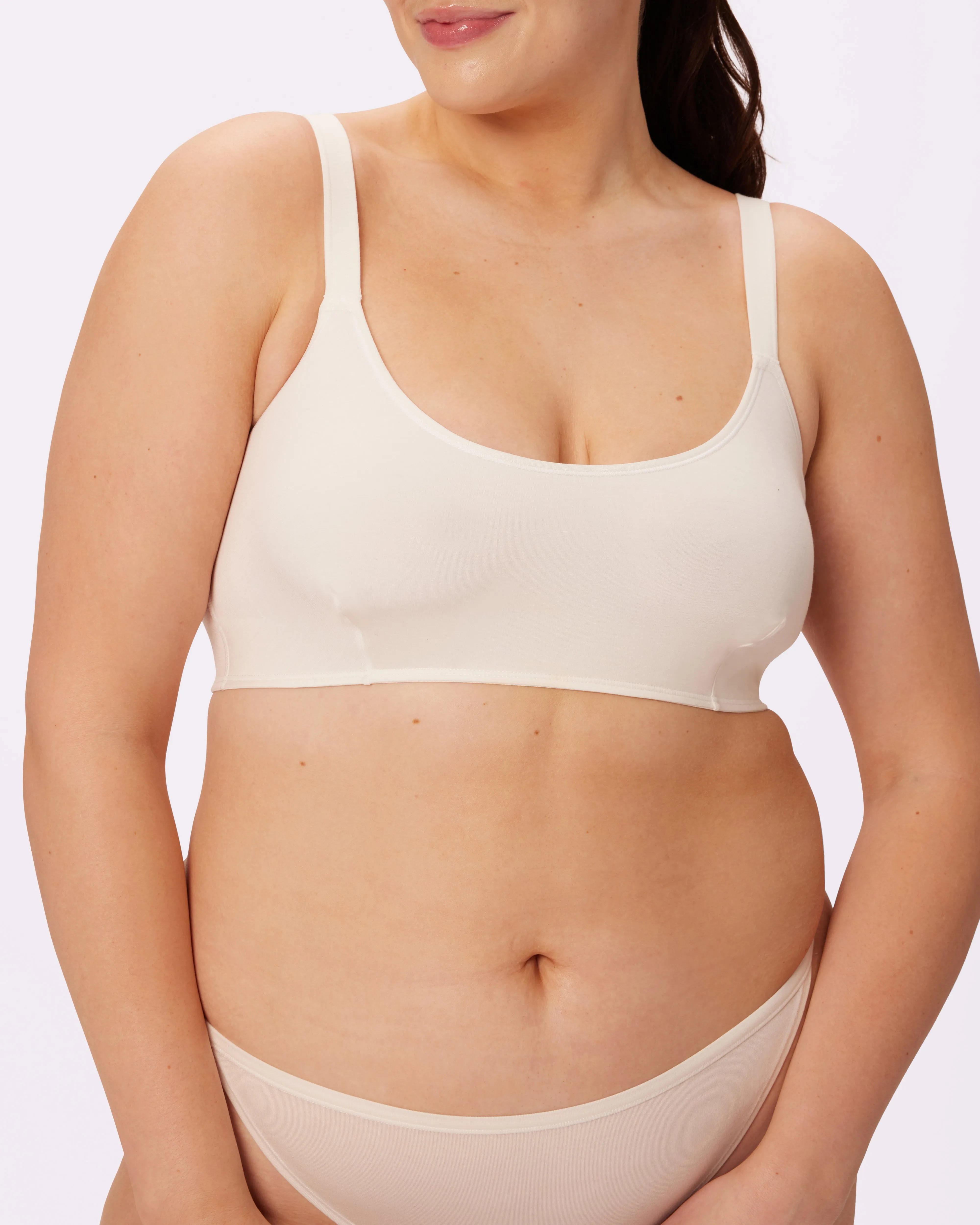 Vintage Soft Scoop Bralette | New:Cotton (Cloud) sold by Parade