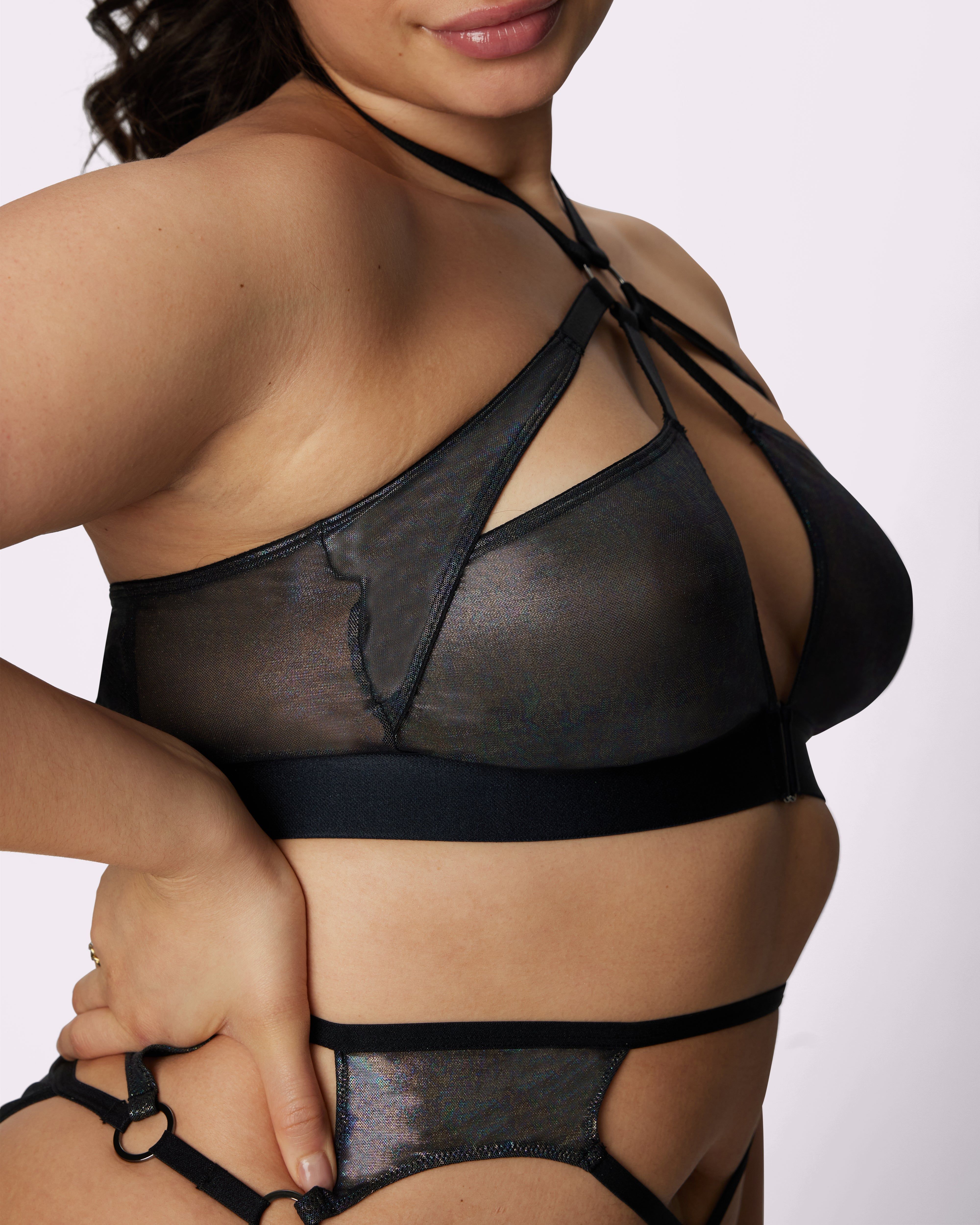 0+ Iridescent Shine Strappy Bralette | Silky Mesh | Archive (Glitterbomb) sold by Parade product image thumbnail 3